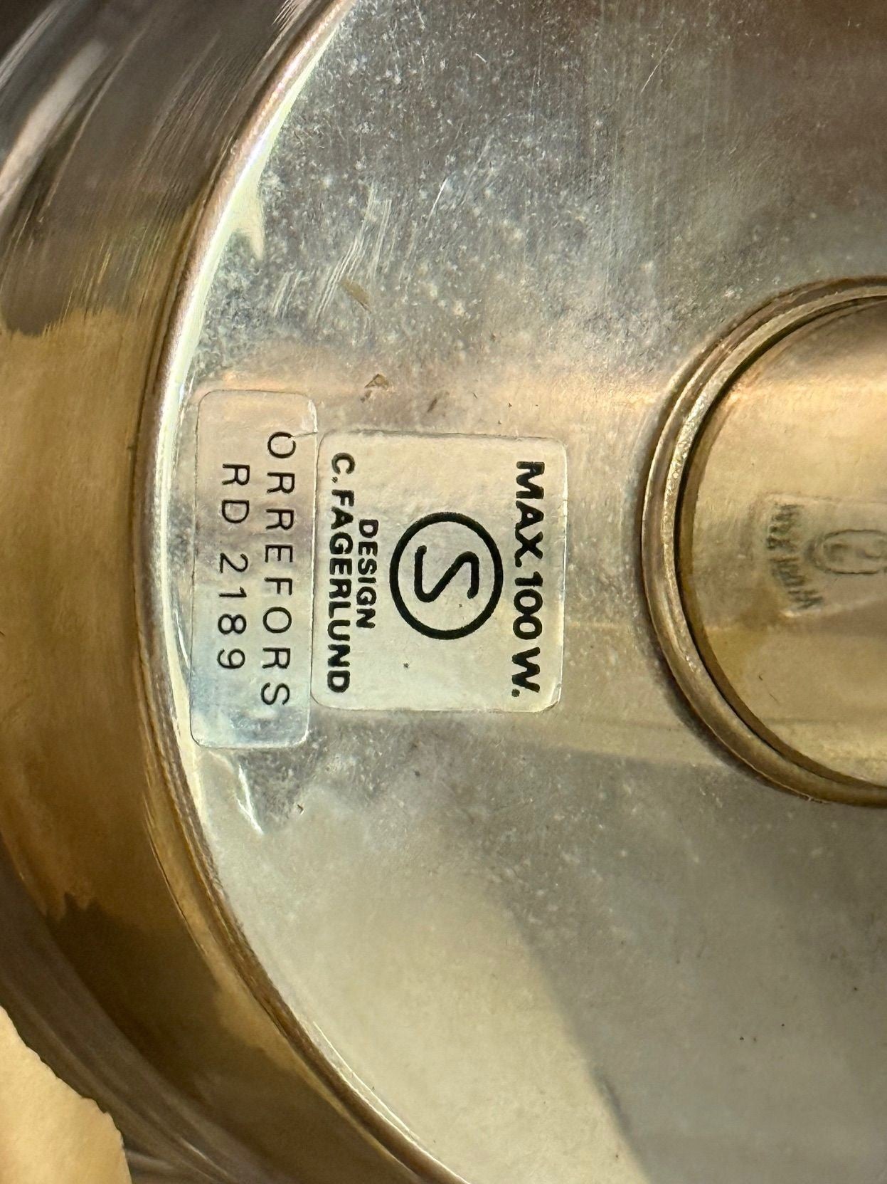 Carl Fagerlund, Swedish Modern, Nickel, Glass, Table Lamps, Sweden, 1980s