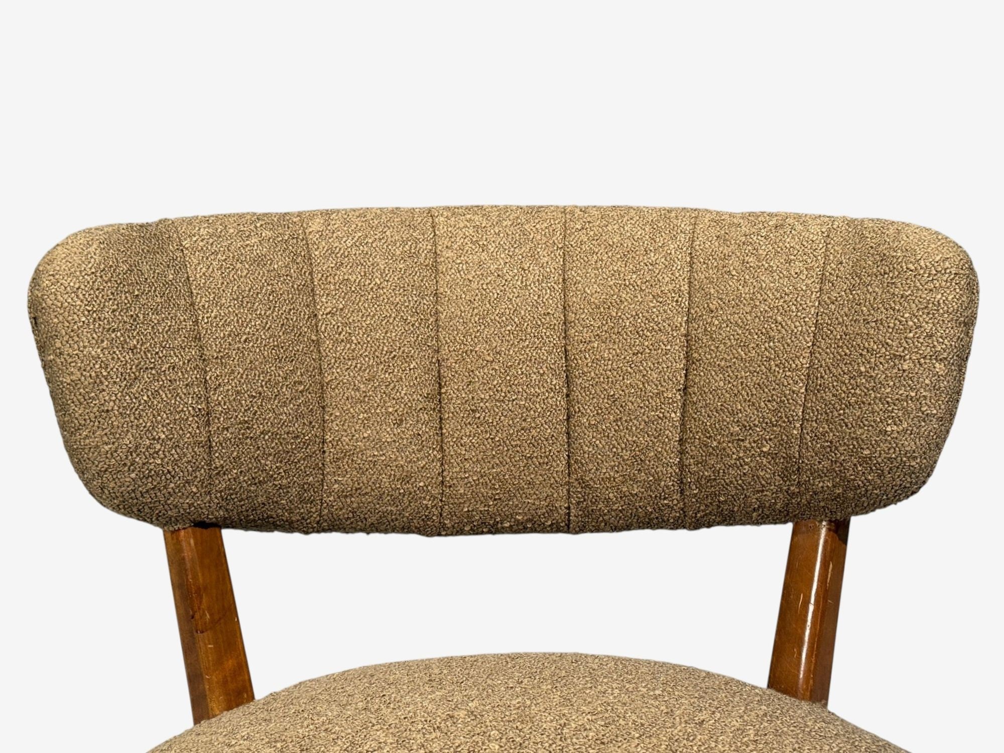 Lisa Johansson-Pape, Lounge Chairs, Brown Boucle, Wood, Finland, 1940s