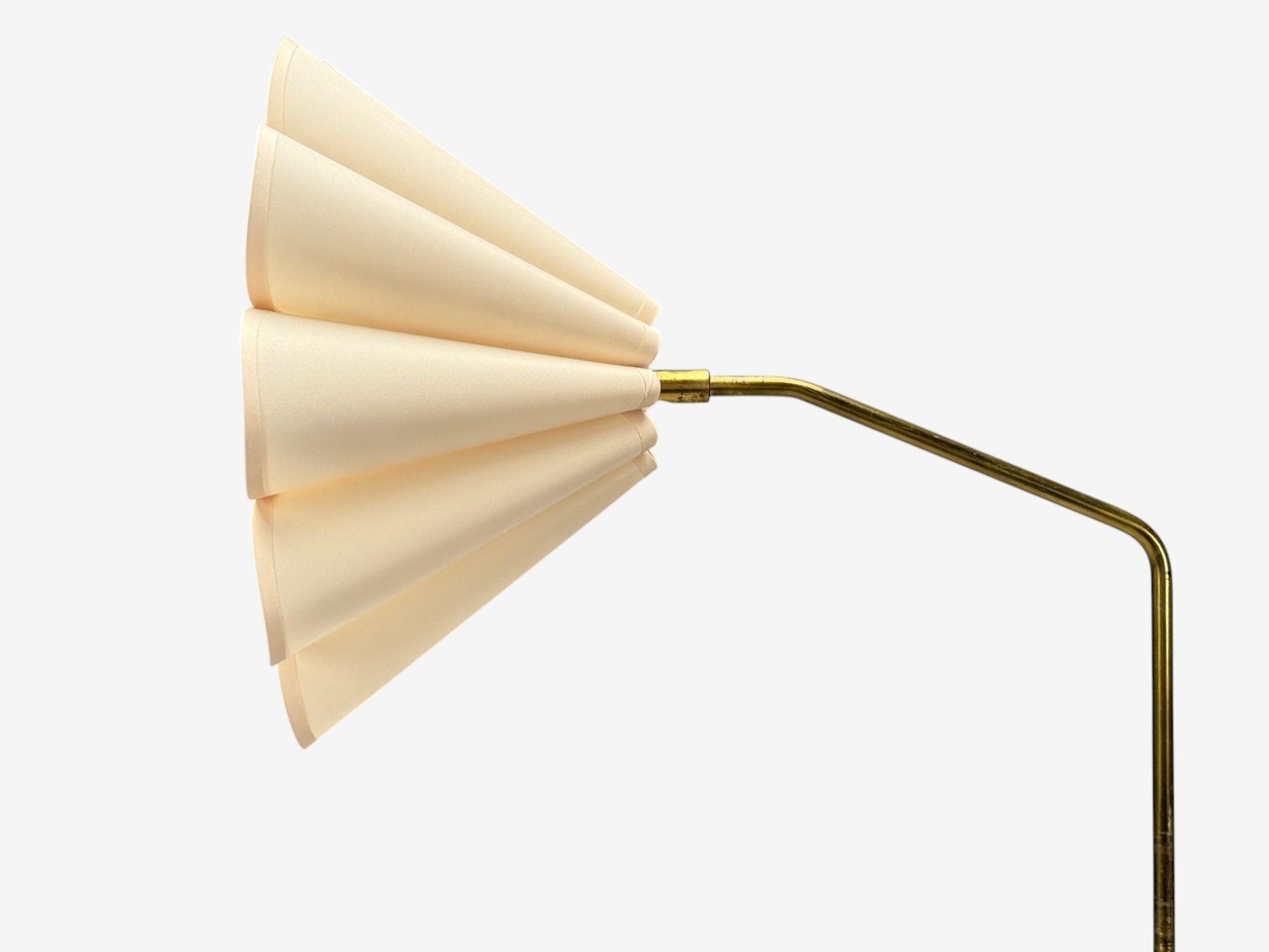 Danish Modern, Brass, Paper, Adjustable Floor Lamp, Denmark, 1960s