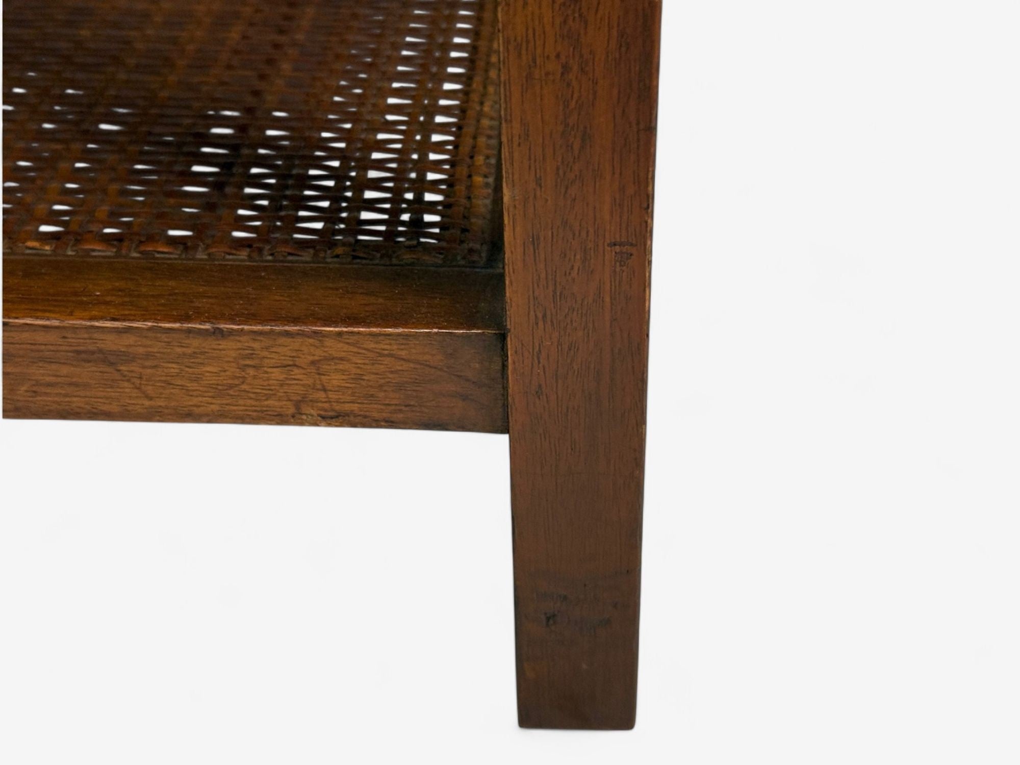 Paul McCobb, Leather, Cane, Brass, Side Table, USA, 1950s