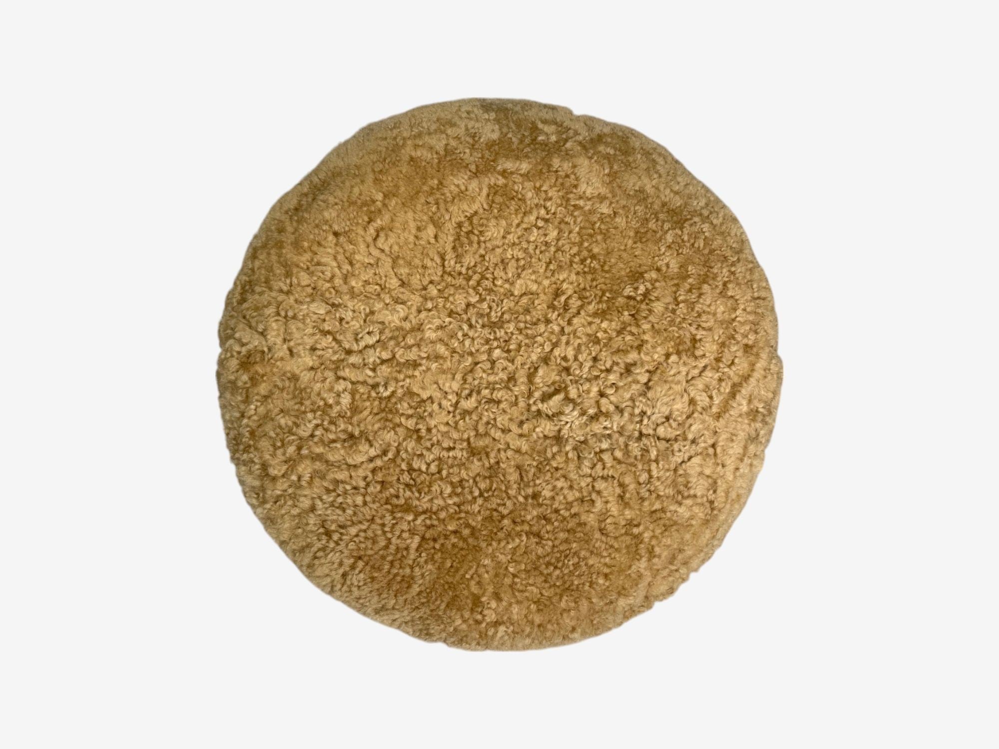 Danish Modern Style, Honey Sheepskin, Maple, Shearling Footstools, 21st C.