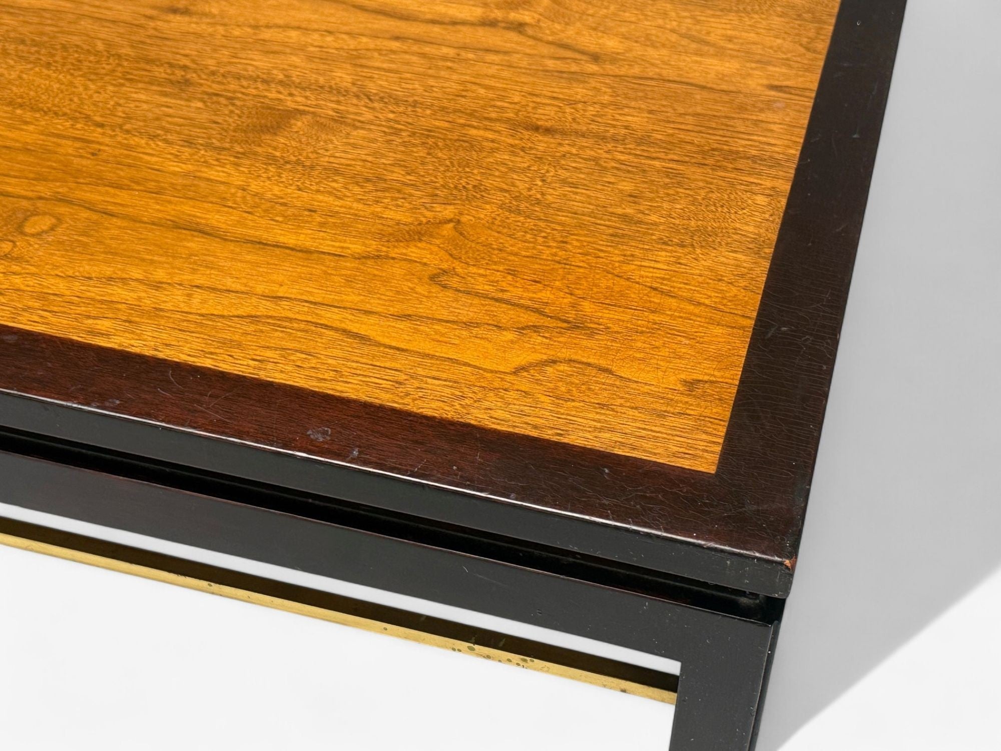 Edward Wormley, Mahogany, Ebonized Wood, Brass, Coffee Table, USA, 1960s