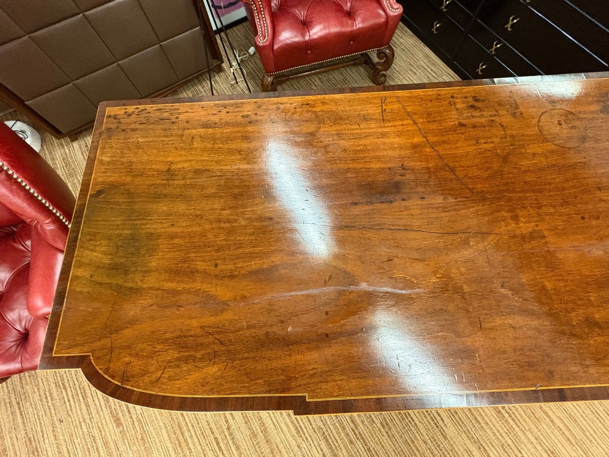 George lll, Mahogany, Inlaid Wood, Satinwood, Brass, Sideboard, England, 18th/19th C.