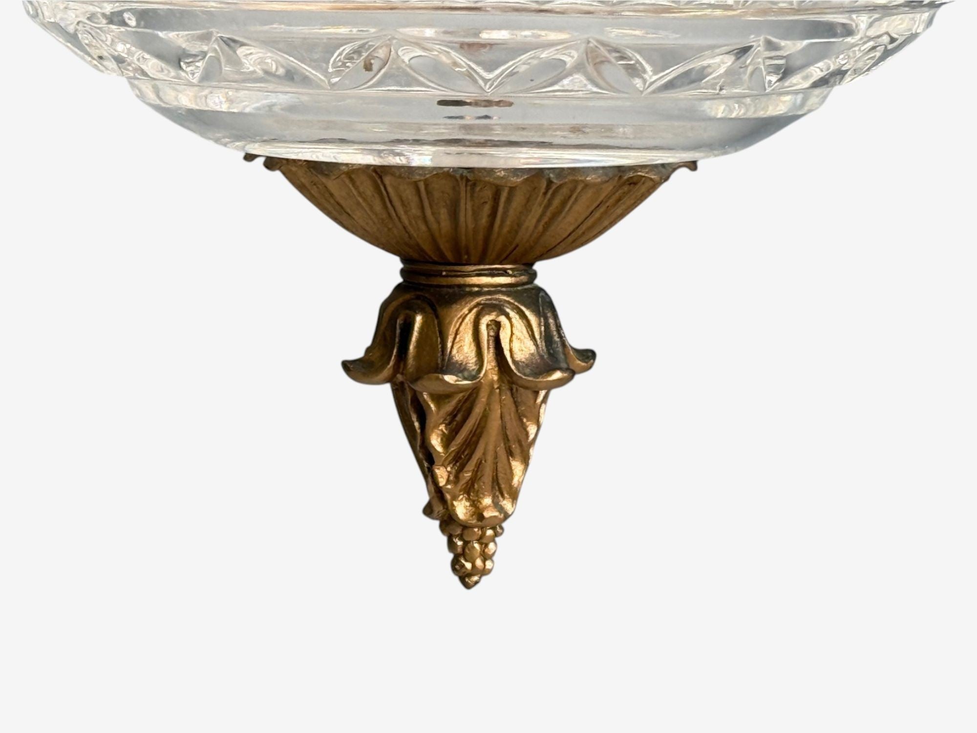 Maitland Smith, Gilt Metal, Glass, Greek Key Motif, Pendant Light, 21st C.