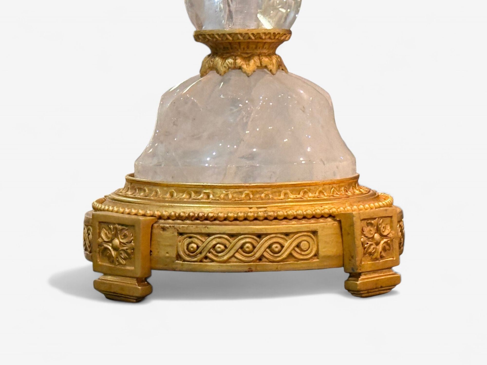 Hollywood Regency, Rock Crystal, Bronze, Table Lamps, France, 1960s