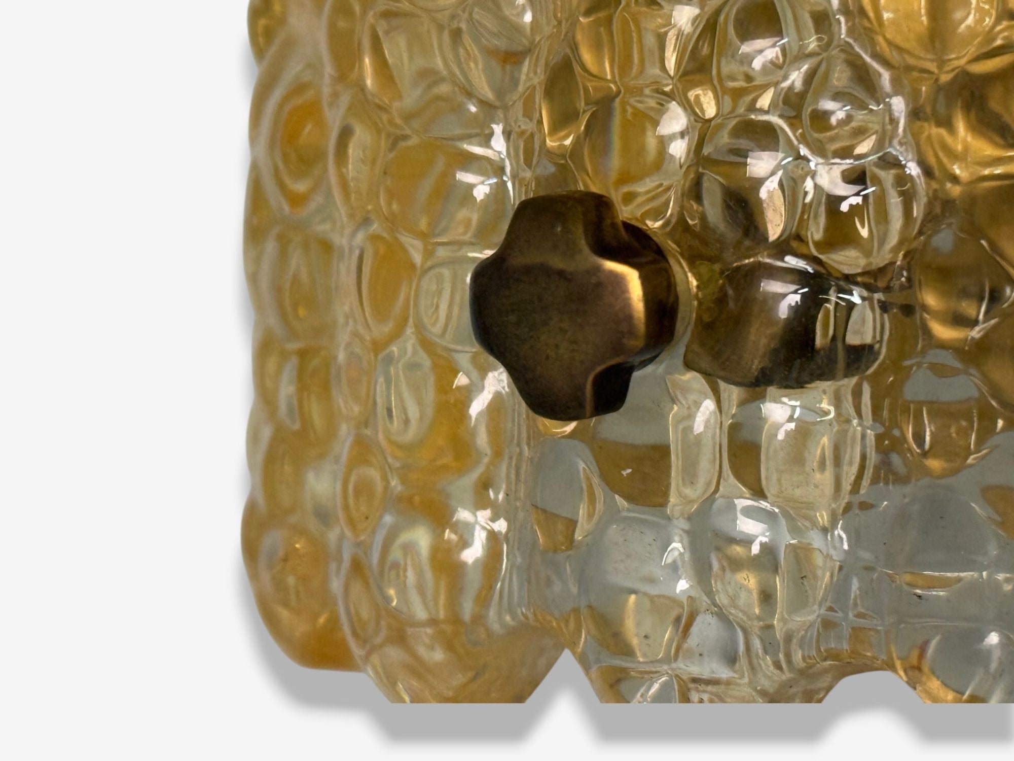 Orrefors, Swedish Modern, Brass, Glass, Wall Light, Sweden, 1960s