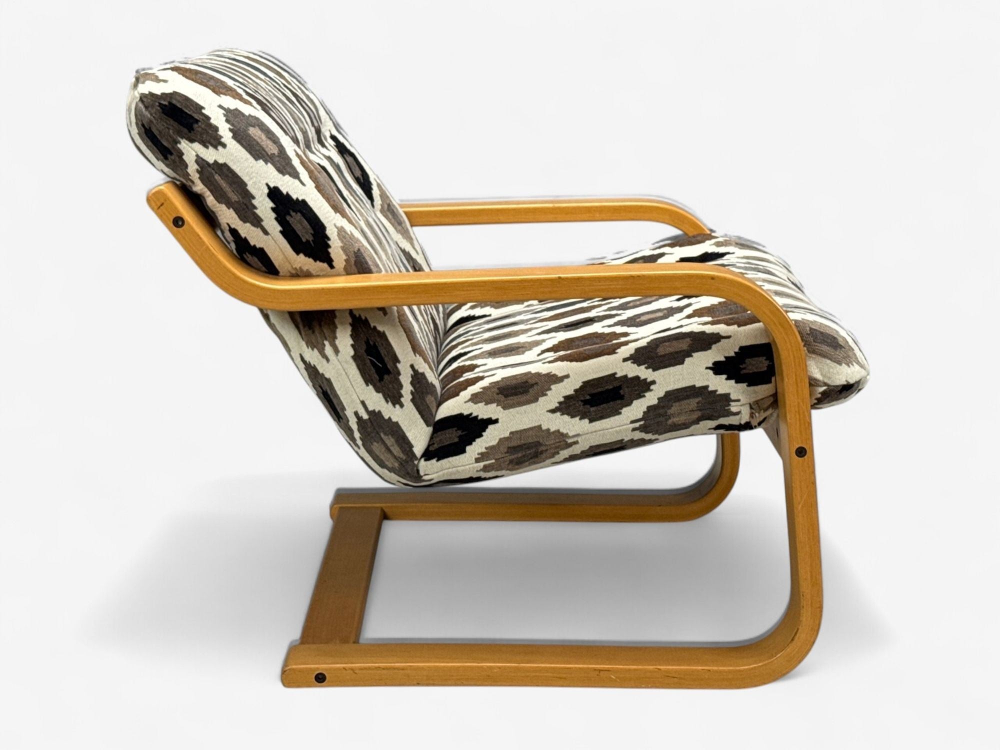 Westnofa, Bentwood, Fabric, Lounge Chair and Ottoman, Norway, 1960s