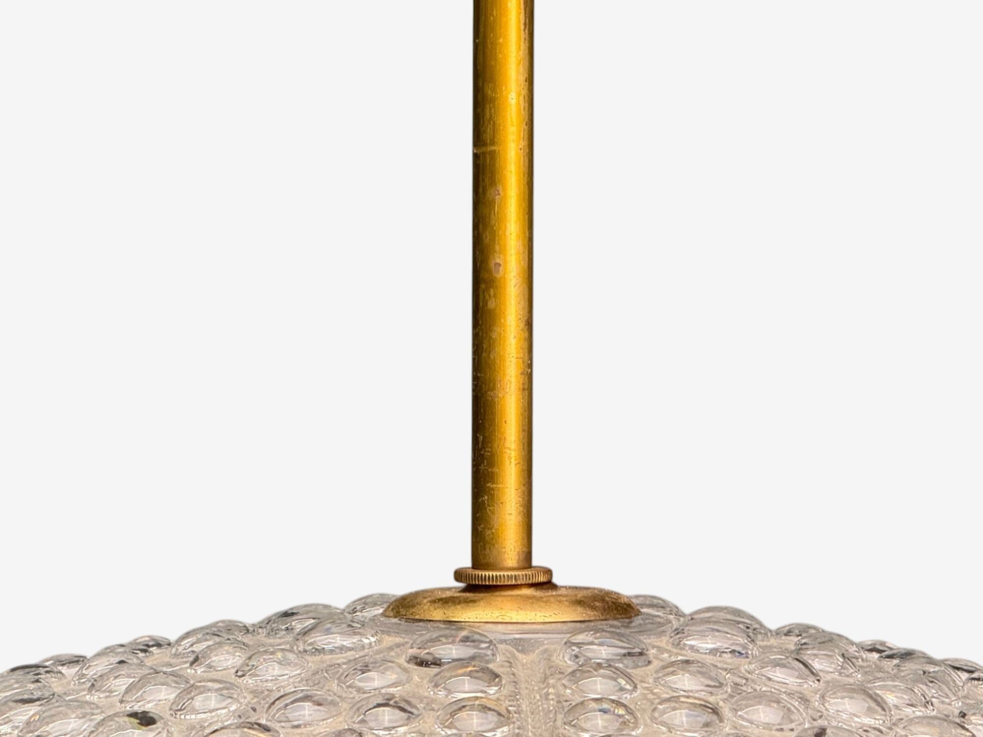 Carl Fagerlund, Brass, Glass, Pendant Lights, Sweden, 1940s