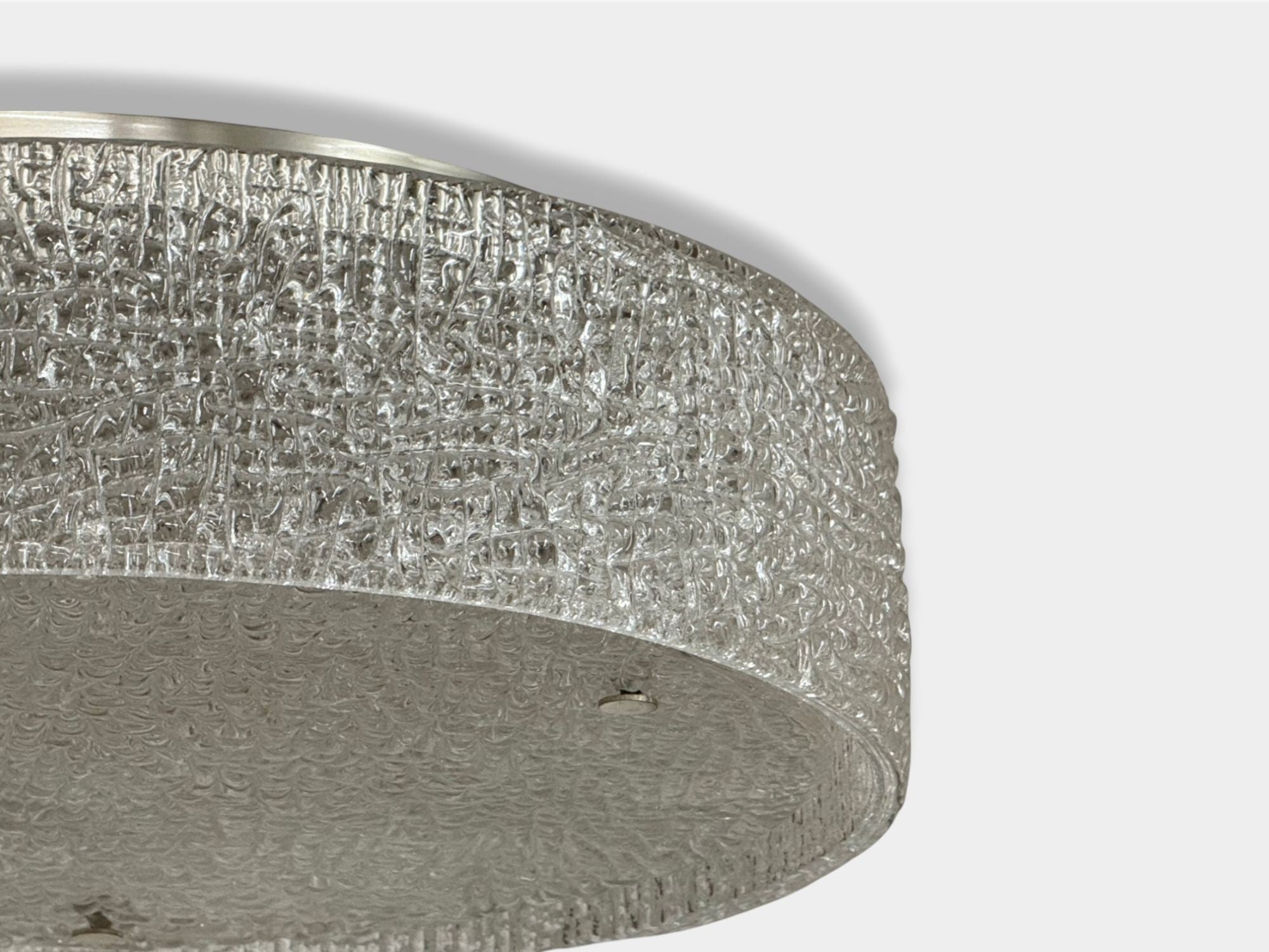 Kaiser Leuchten, Slumped Glass, Steel, Flushmount, Germany, 1960s