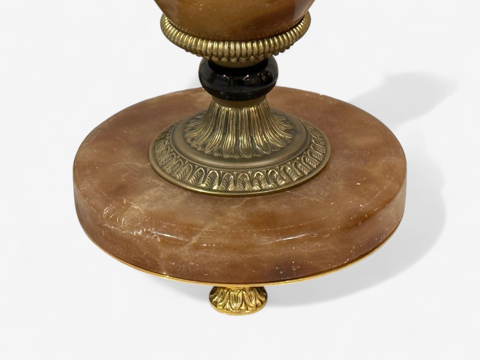 Louis XVI Style, Onyx, Bronze, Table Lamps, France, 1930s