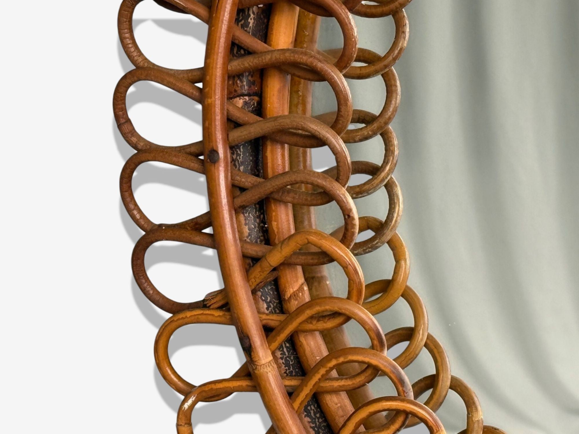 Franco Albini attr., Italian Modern, Bamboo, Cane, Wall Mirror, Italy, 1950s