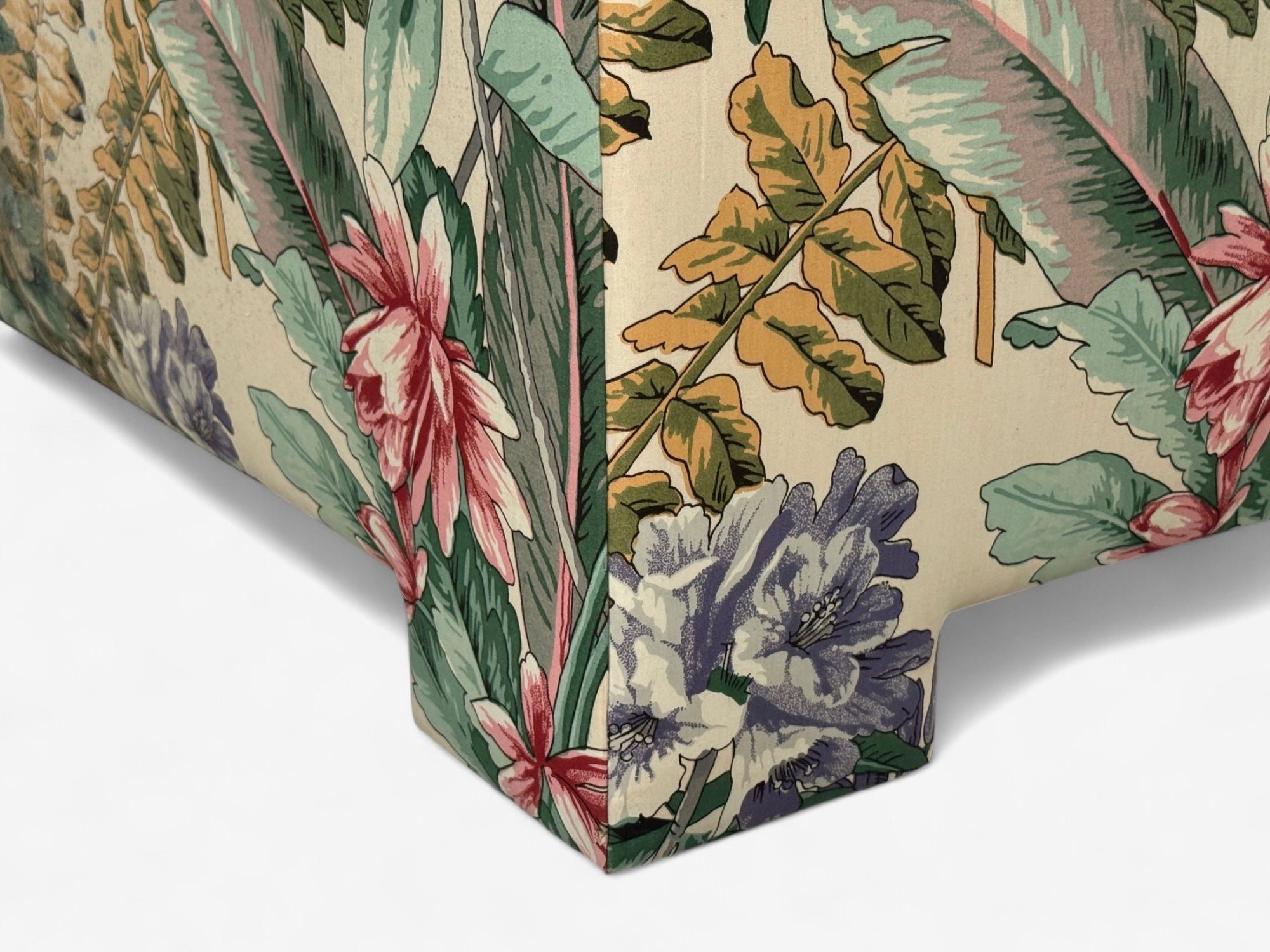 American Modern, Tropical Fabric, Monumental Custom Sofa, USA, 20th c.