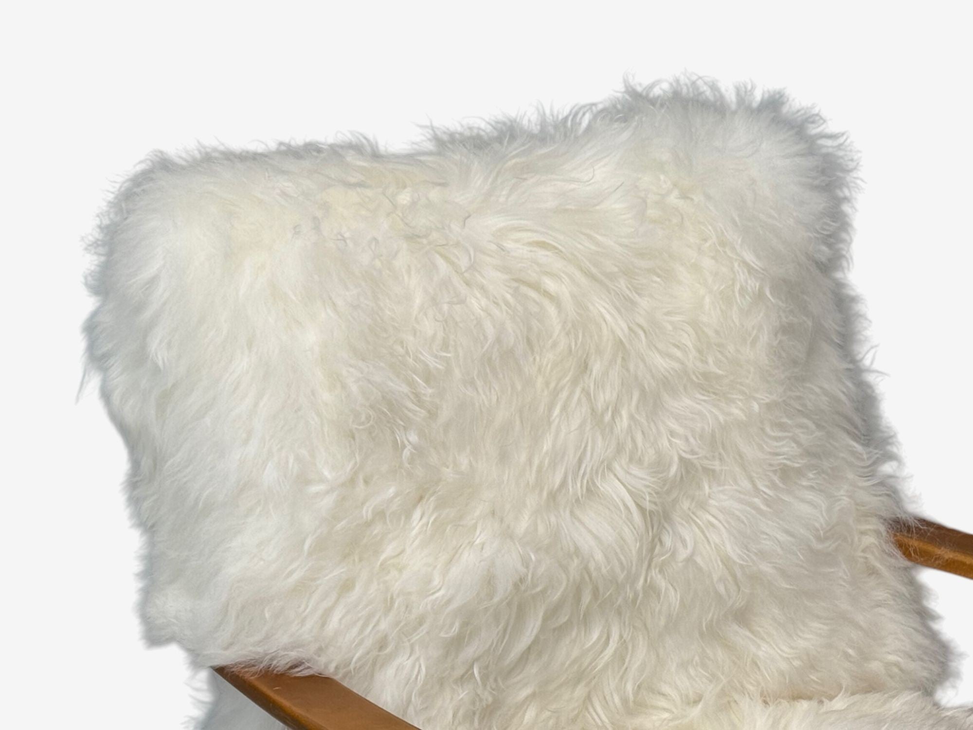Danish Modern, Beech, Mongolian Fur, Lounge Chair, Denmark, 1950s