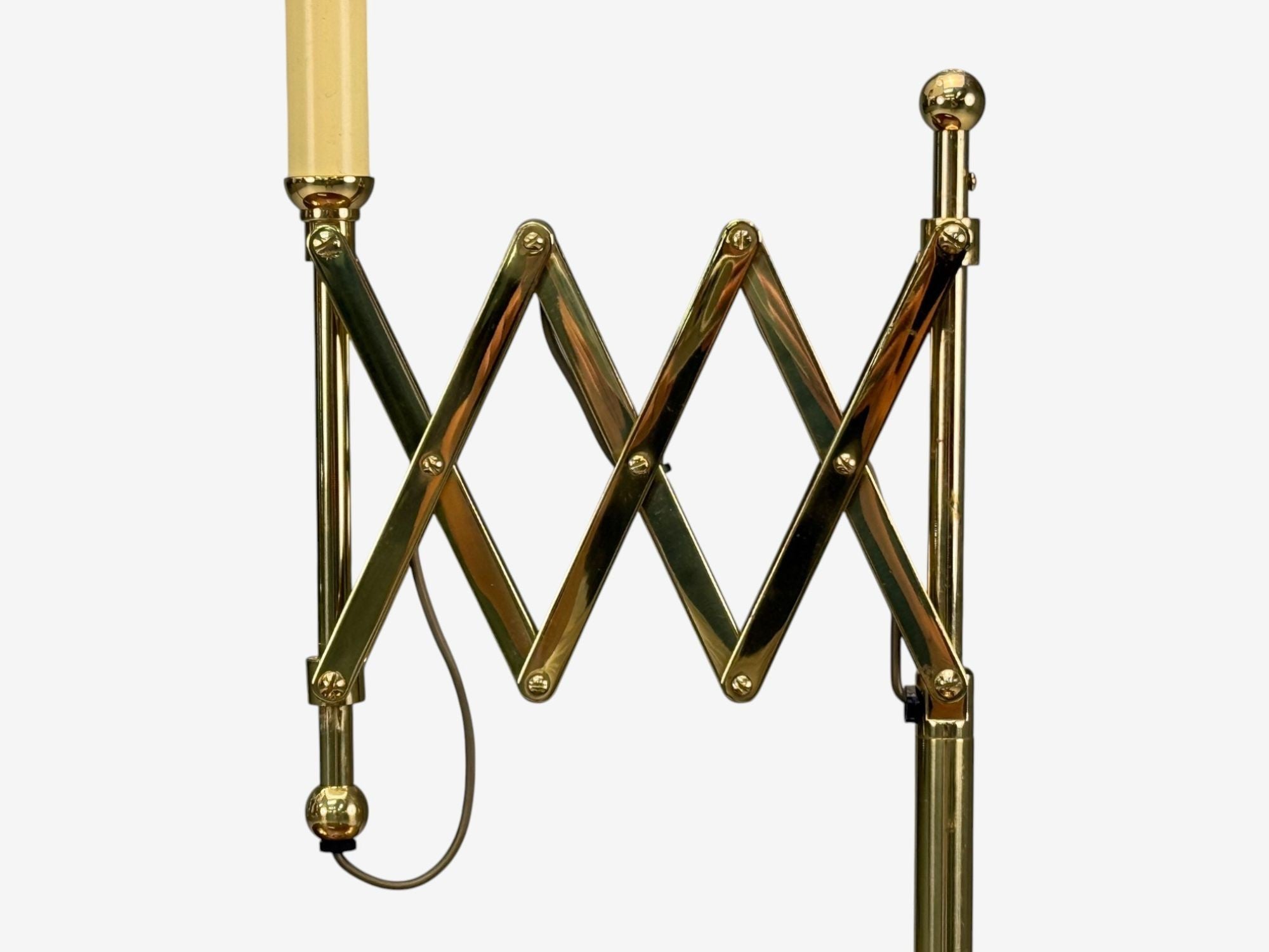 American Modern, Polished Brass, Adjustable Table Lamps, USA, 1980s