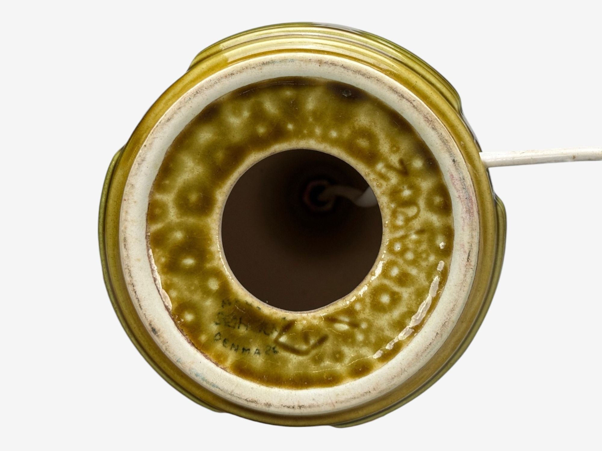 Einar Johansen, Danish Modern, Green Stoneware, Table Lamp, Denmark, 1970s