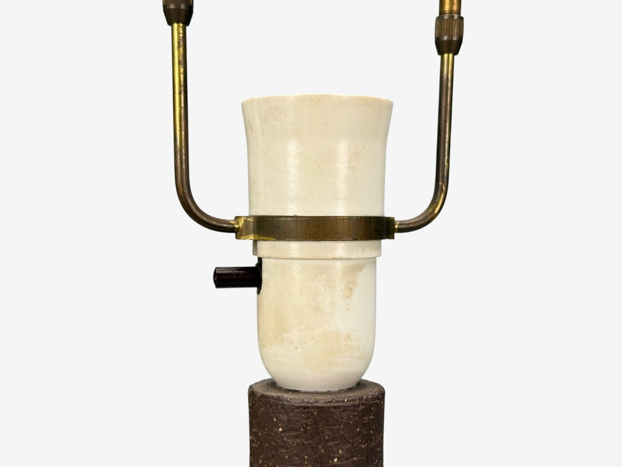 Michael Andersen & Søn, Brown Stoneware, Large Table Lamp, Denmark, 1960s