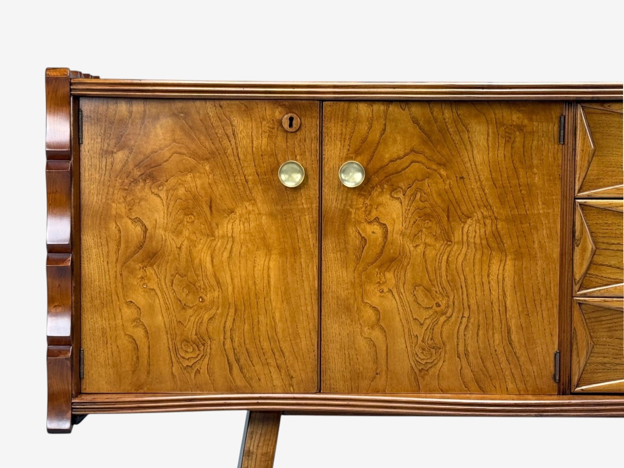 Paolo Buffa, Italian Modern, Cherrywood, Brass, Sideboard, Italy, 1950s