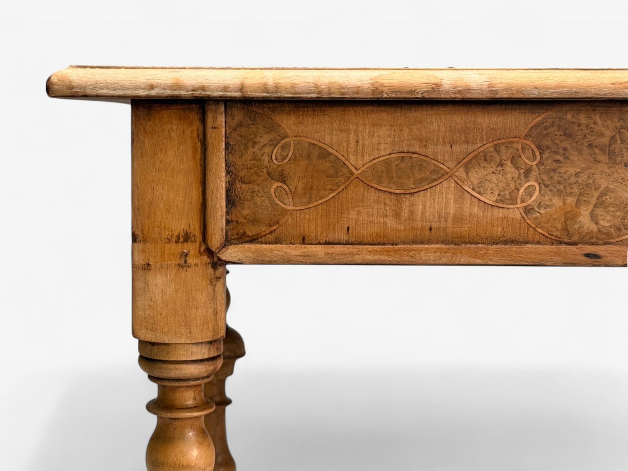 Gustavian, Bleached Wood, Barley Twist Table, Europe, 18th/19th c.