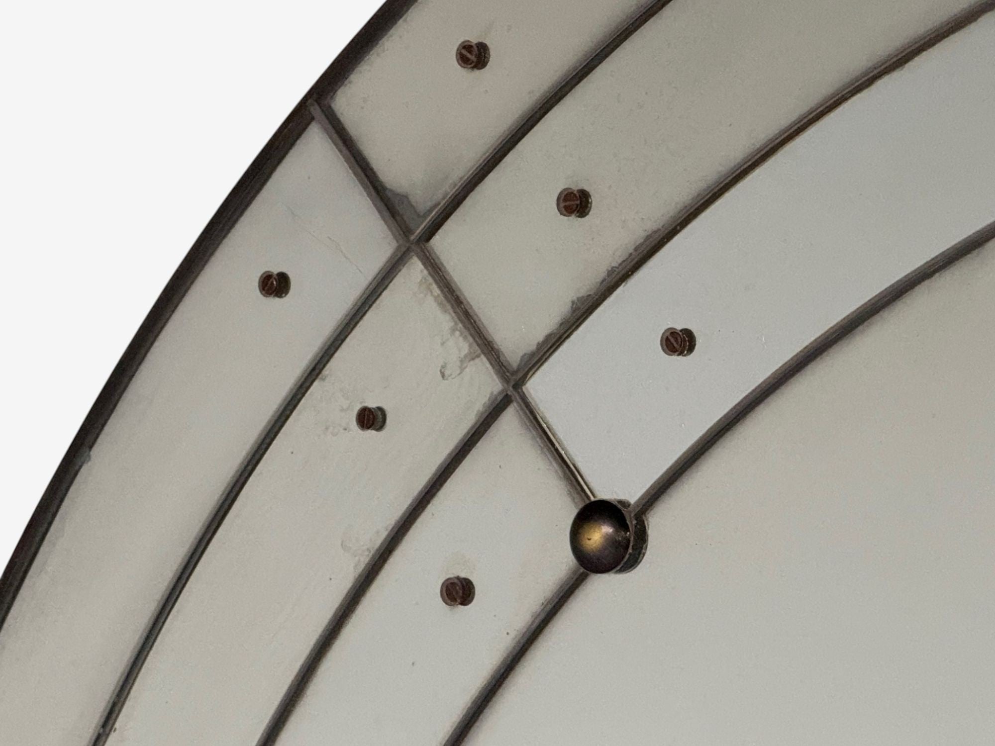 Art Deco Style, Antique Glass, Painted Wood, Round Venetian Wall Mirrors