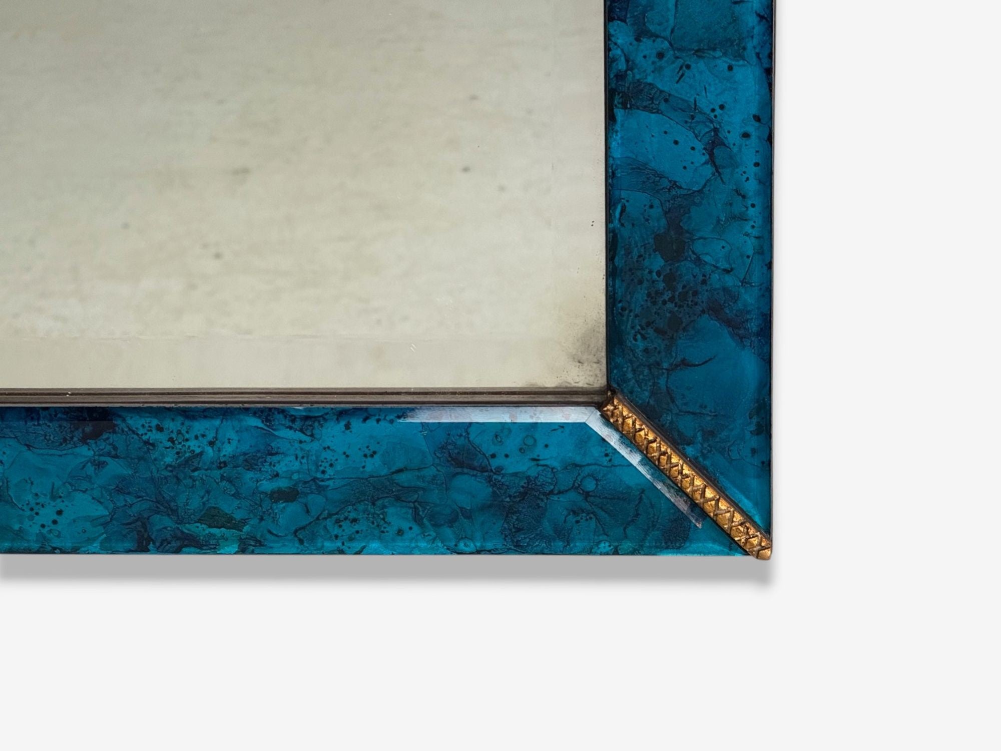 Queen Anne Style, Blue Antiqued Beveled Glass, Venetian Wall Mirrors, 21st C.