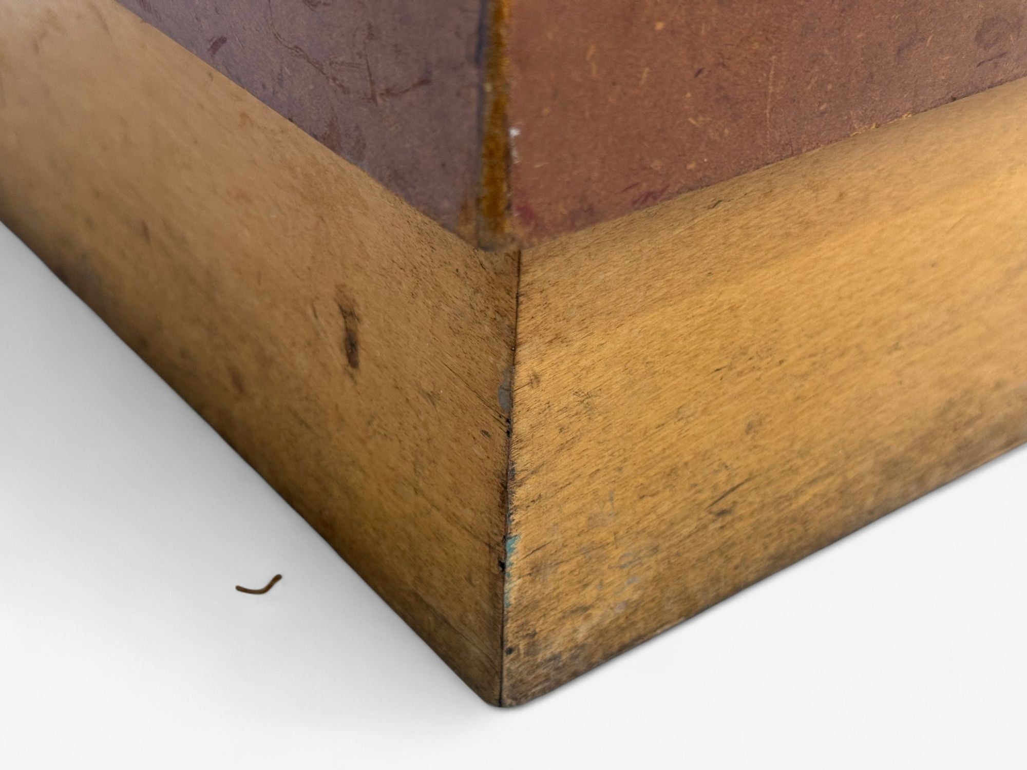 Italian Art Deco, Stained Wood, Brown Fabric, Ottomans or Poufs, Italy, 1930s