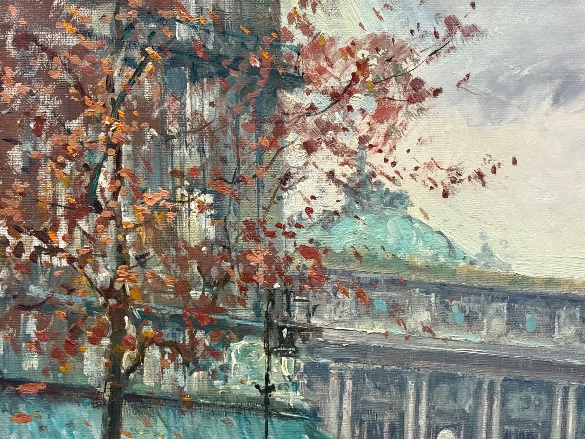 Jean Salabet, Impressionism, Paris Street Scene, Oil on Canvas, France, 1954