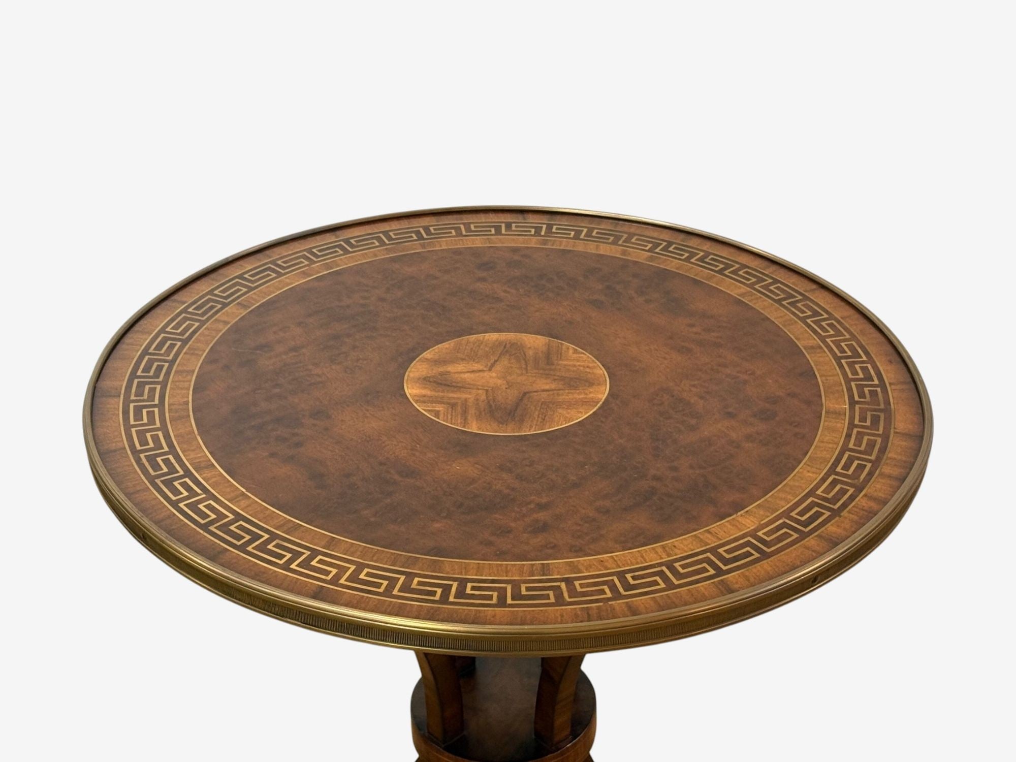 Russian Neoclassical, Burlwood, Brass, Gueridons, France, 1950s