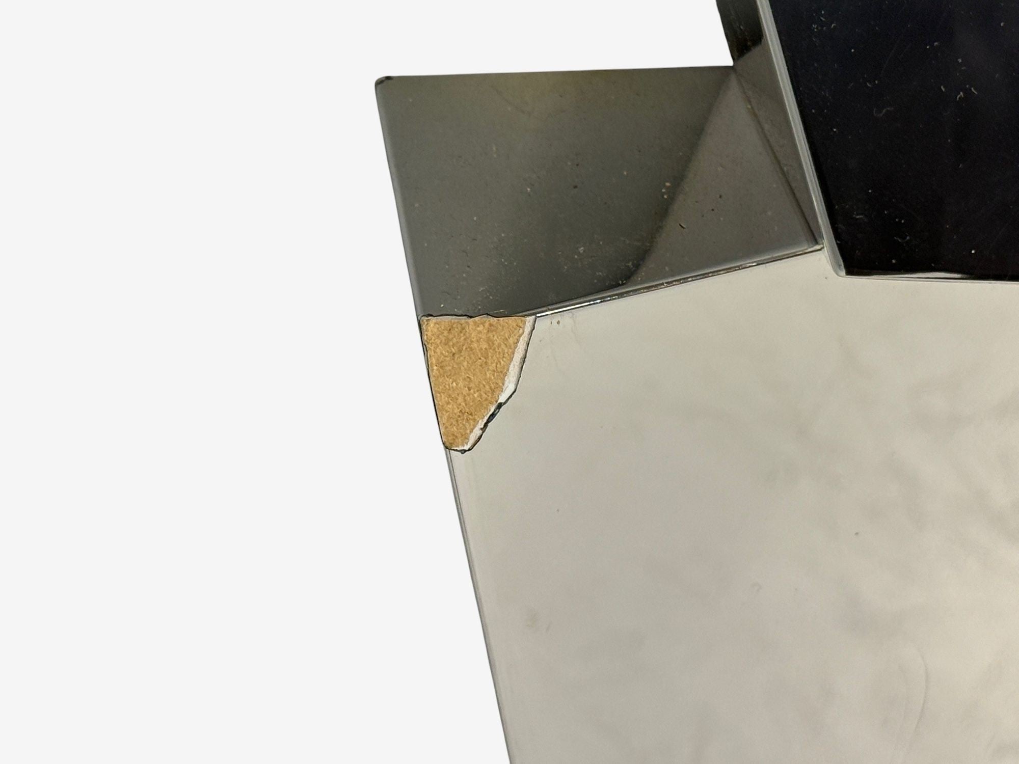 Brutalist Style, Geometric Chrome Wall Mirror, American, 2010s