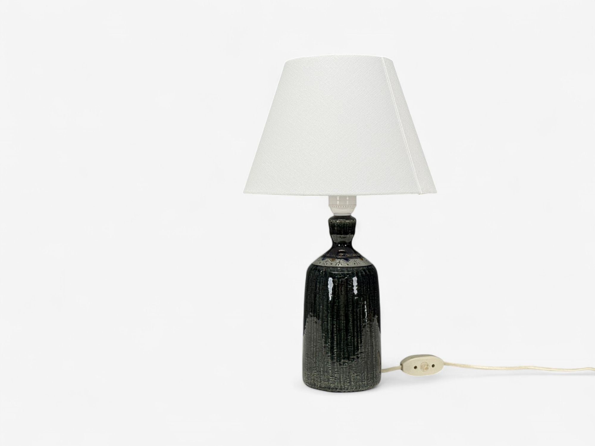 Yngve Blixt, Swedish Modern, Green Stoneware, Table Lamp, Sweden, 1960s