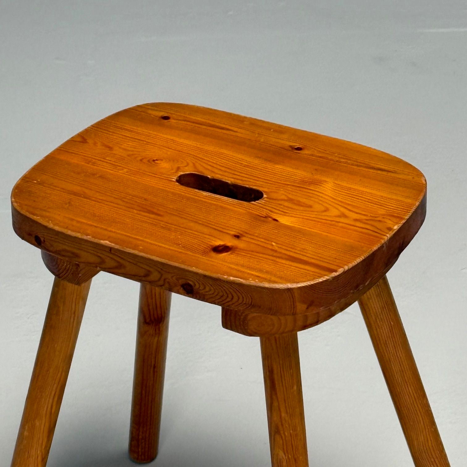 Swedish Mid-Century Modern, Occasional Stools, Pine, Sweden, 1970s