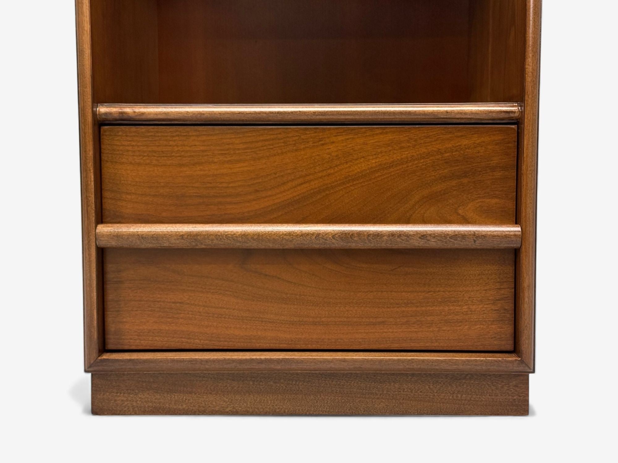 T.H. Robsjohn-Gibbings, American Modern, Walnut, Open Nightstands, USA, 1960s