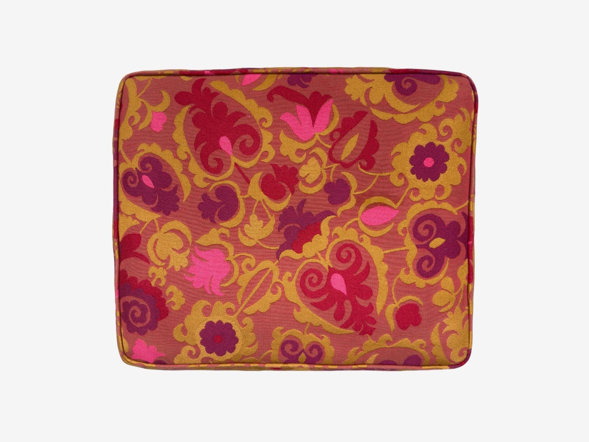 Paul McCobb, Ebonized Wood, Fabric, Ottoman, USA, 1950s