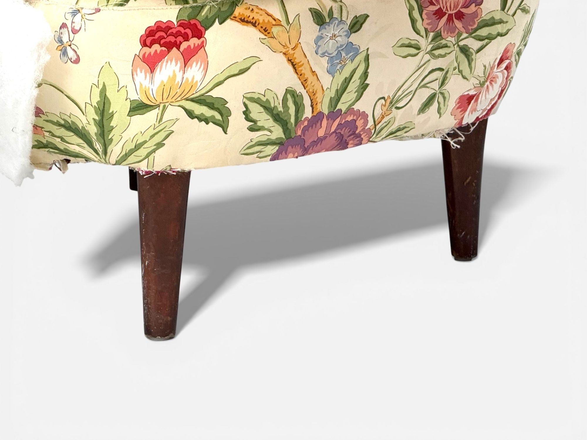 Ernst Schwadron Style, Mahogany, Fabric, Organic Lounge Chairs, USA, 1960s