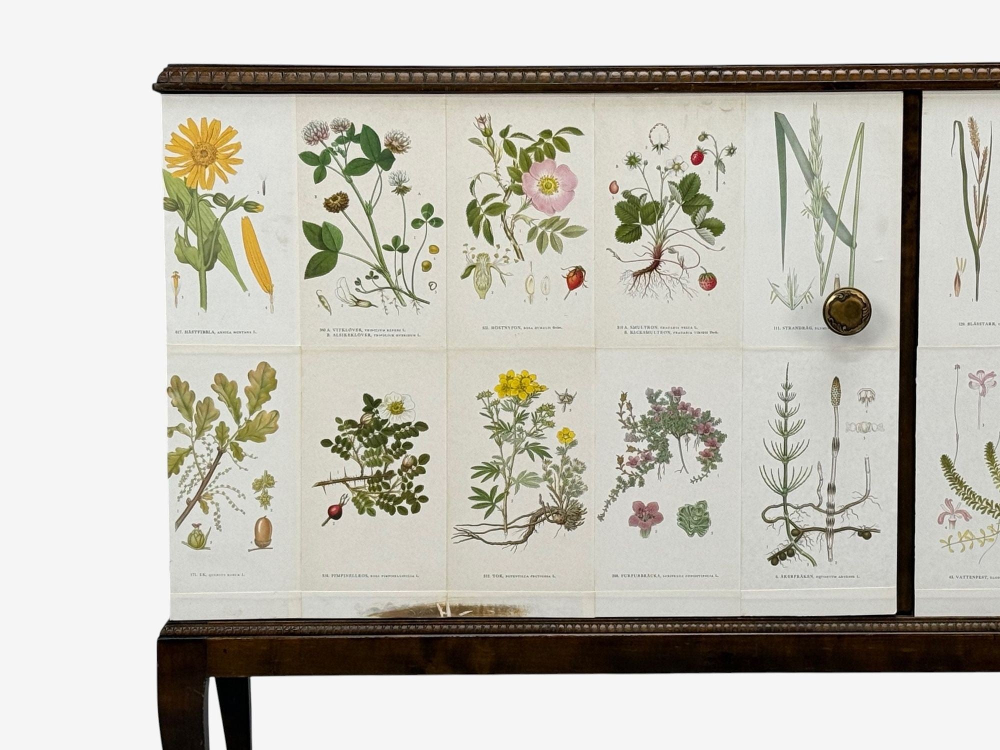 Swedish Modern, Nordens Flora Credenza, Wallpaper, Birch, Sweden, 1940s
