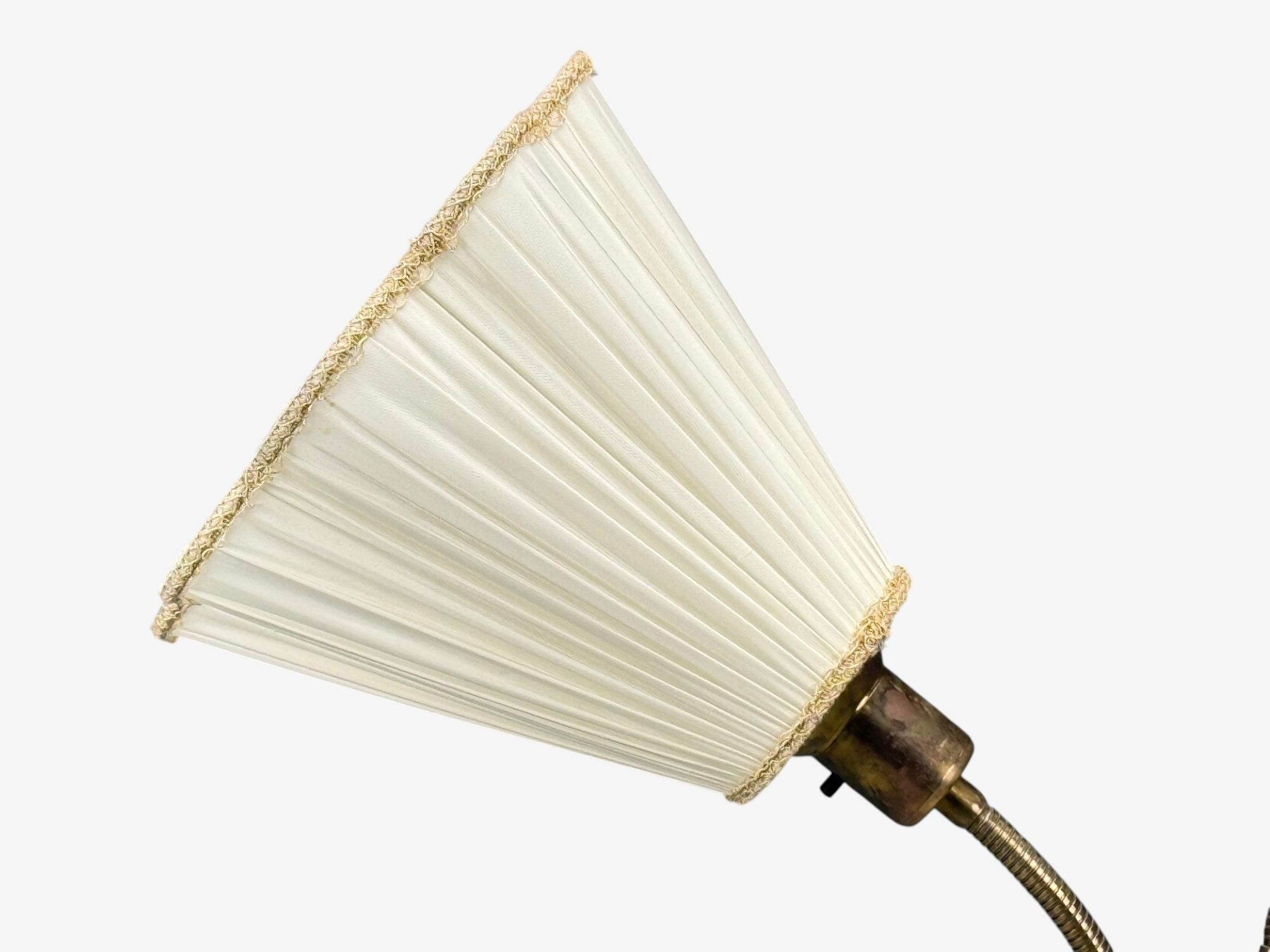 Nybro Armaturfabrik, Floor Lamp, Wood, Metal, Fabric, Sweden, 1940s