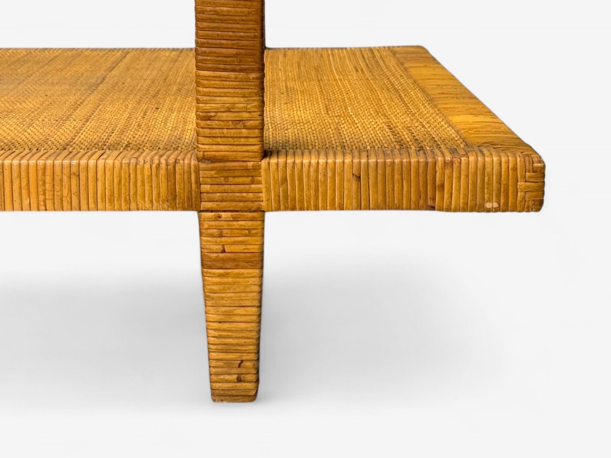 Bielecky Brothers, Modern Coffee Table, Cane Wrap, Glass, USA, 21st C.