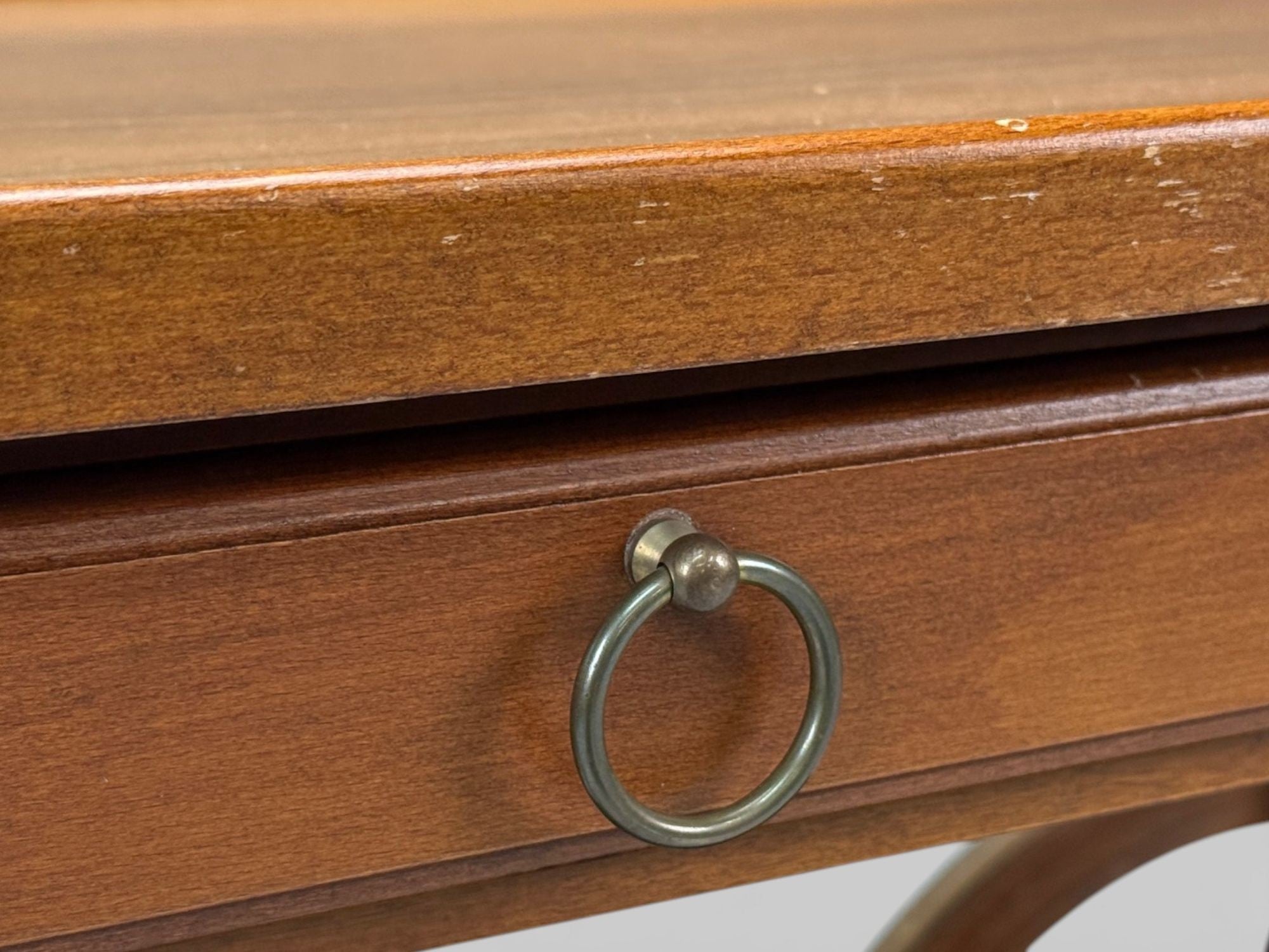 Swedish Modern, Rolling Bar Cart, Wood, Brass, Sweden, 1970s