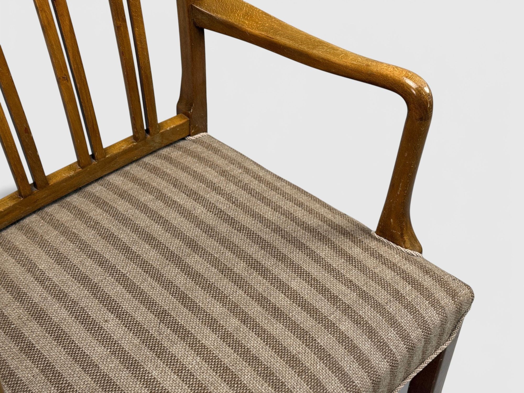 Ole Wanscher, Armchairs, Beech, Fabric, Denmark, 1940s