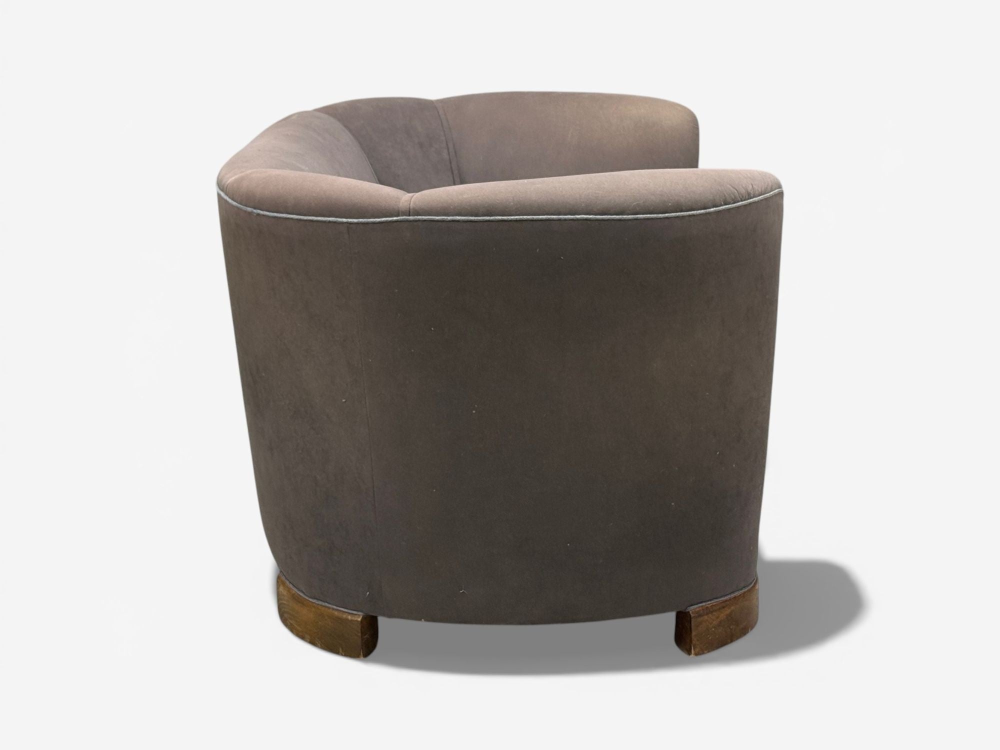 Danish Modern, Banana Sofa, Stained Beech, Fabric, Denmark, 1930s