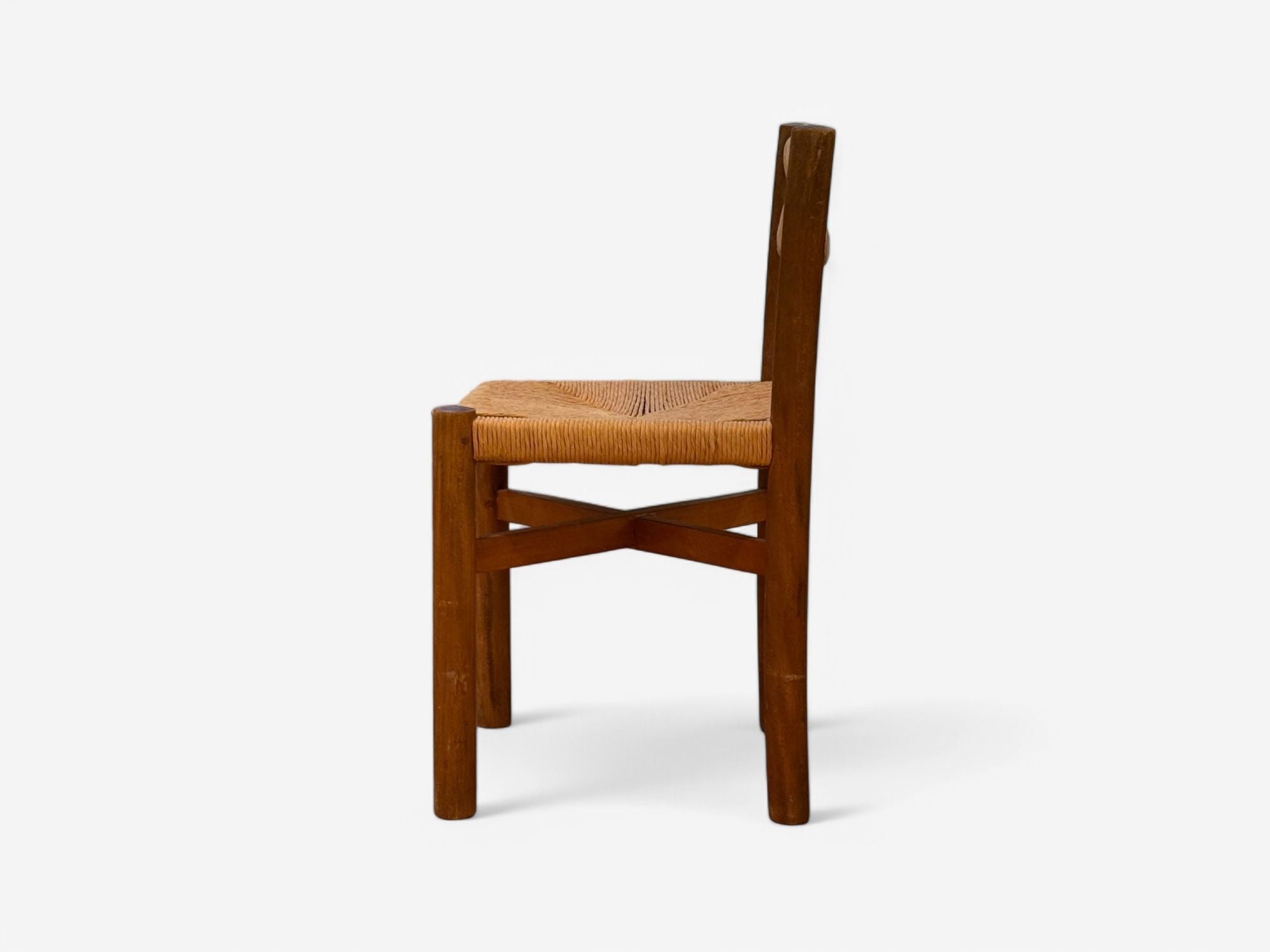 Charlotte Perriand, French Mid-Century, Early Straw-Back Meribel Chairs c. 1946