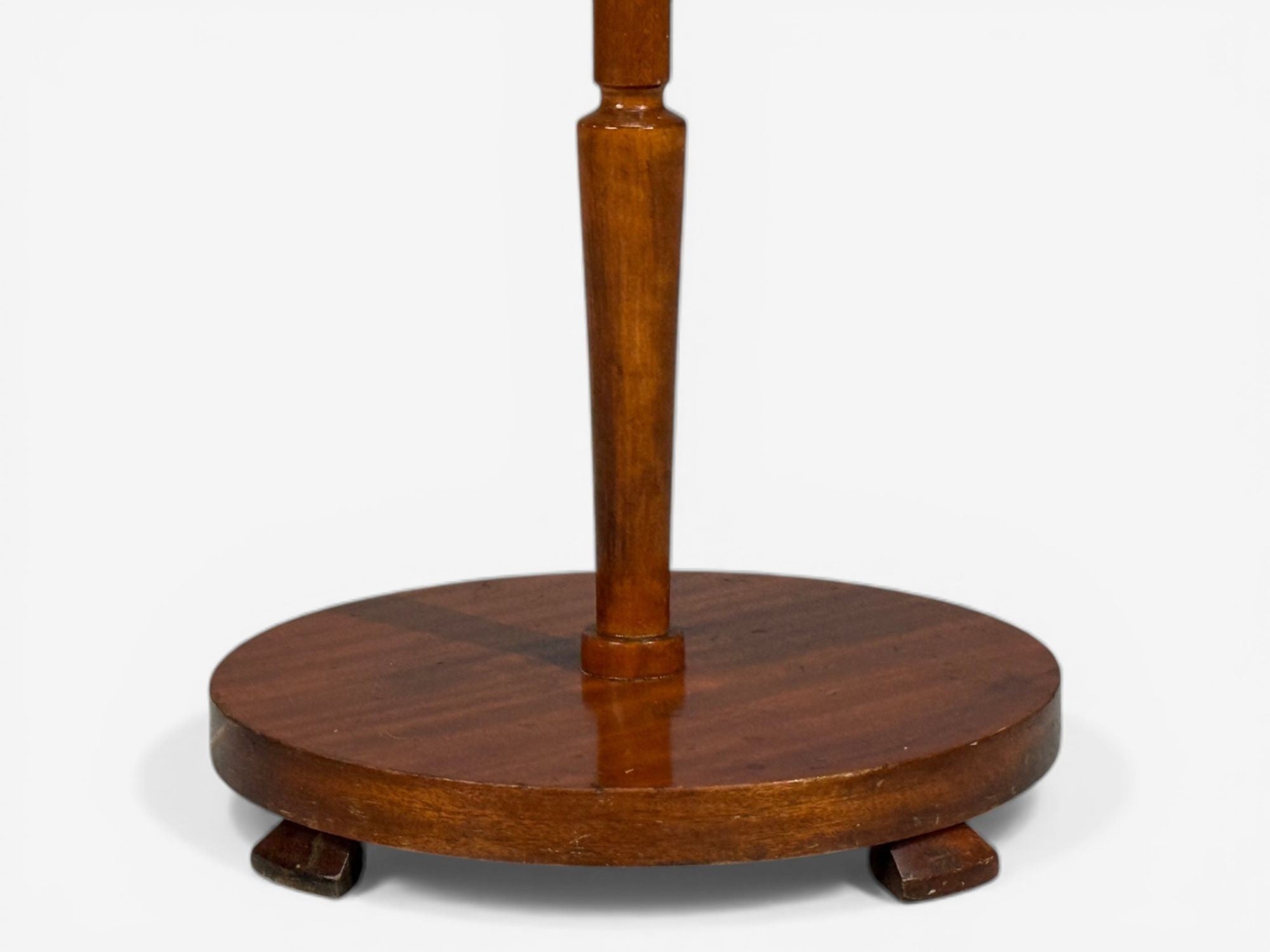 Swedish Art Deco, Floor Lamp, Wood, Metal, Silk, Sweden, 1930s