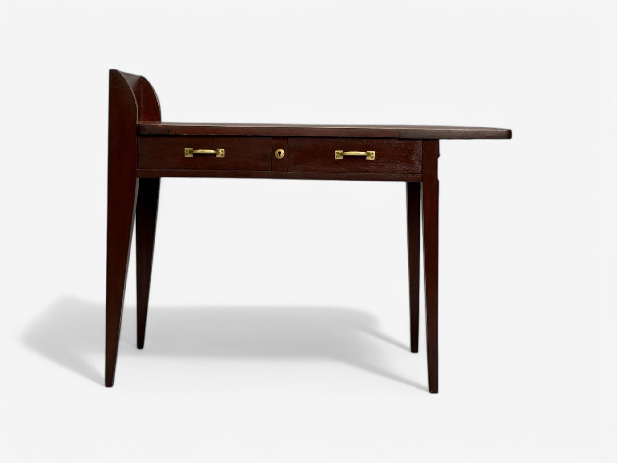 Eugene Printz, French Art Deco, Mahogany, Rare Asymmetric Desk, France, c. 1925