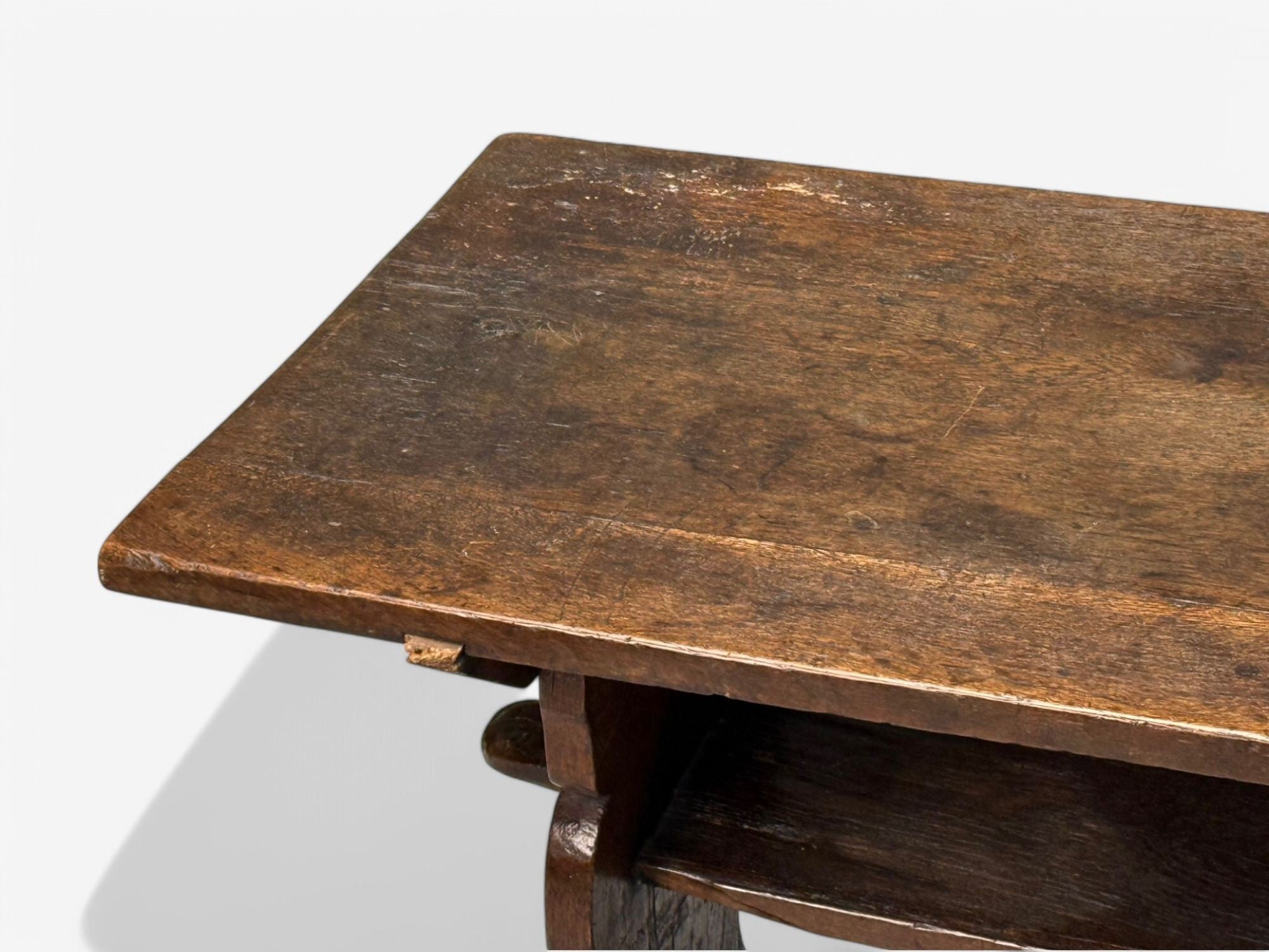 Flemish, Oak, Rustic Side or Console Table, Belgium, 17th C.