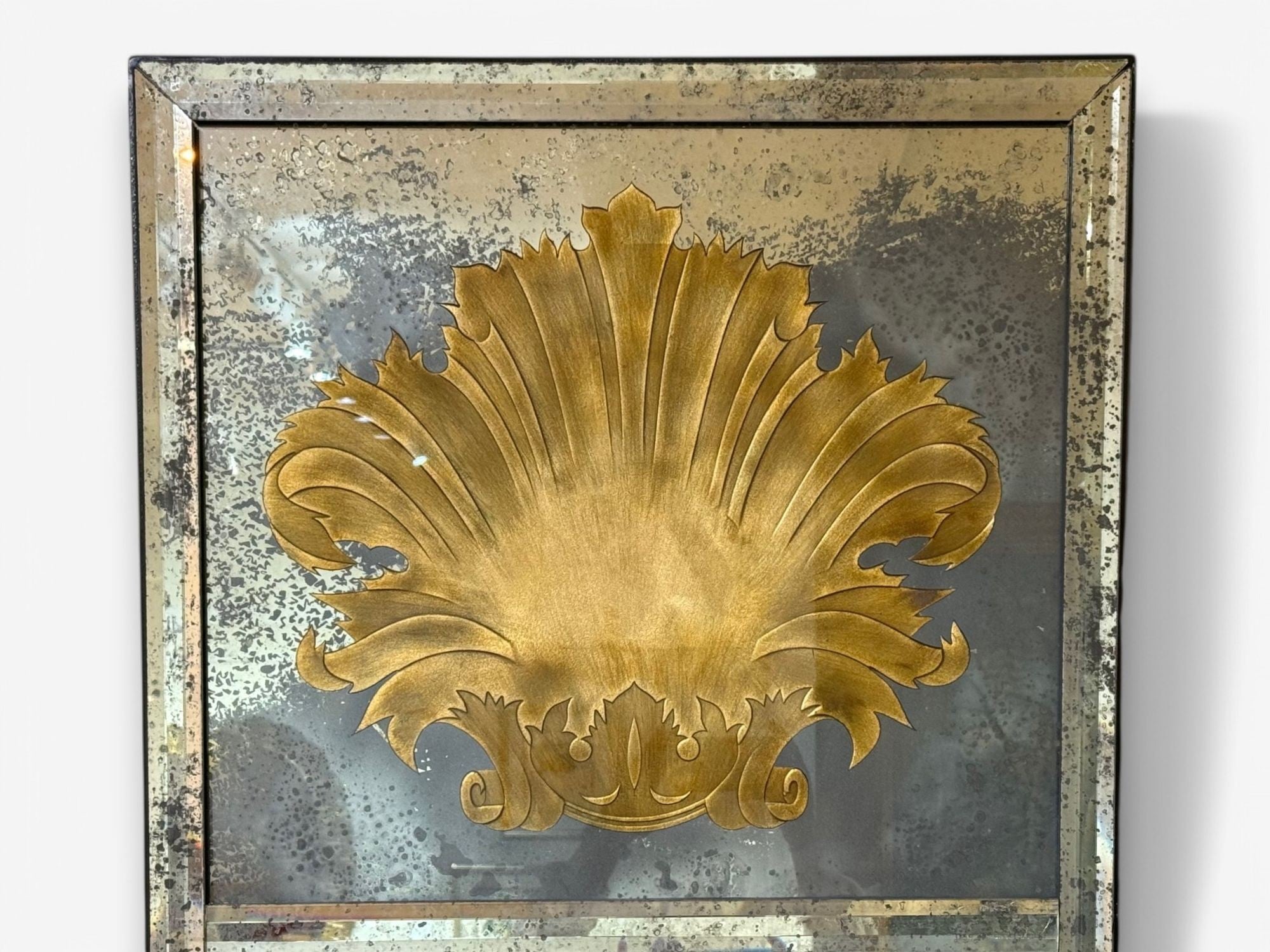 Art Deco Style, Antique Glass, Distressed Mirror, Room Divider, USA, 20th C.