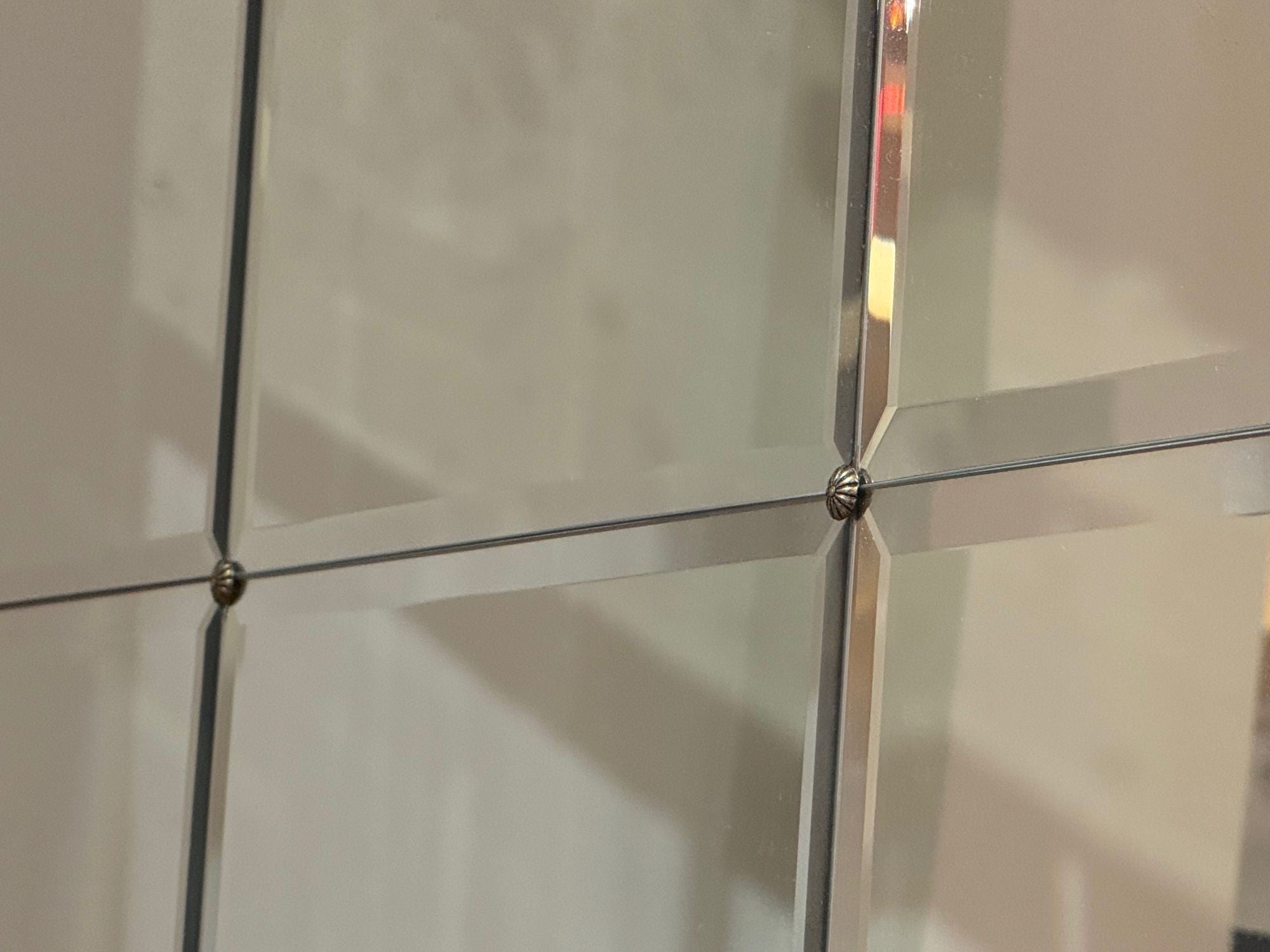 Art Deco Style, Eglomise Glass, Beveled Mirror, Monumental Wall Mirrors, 1960s