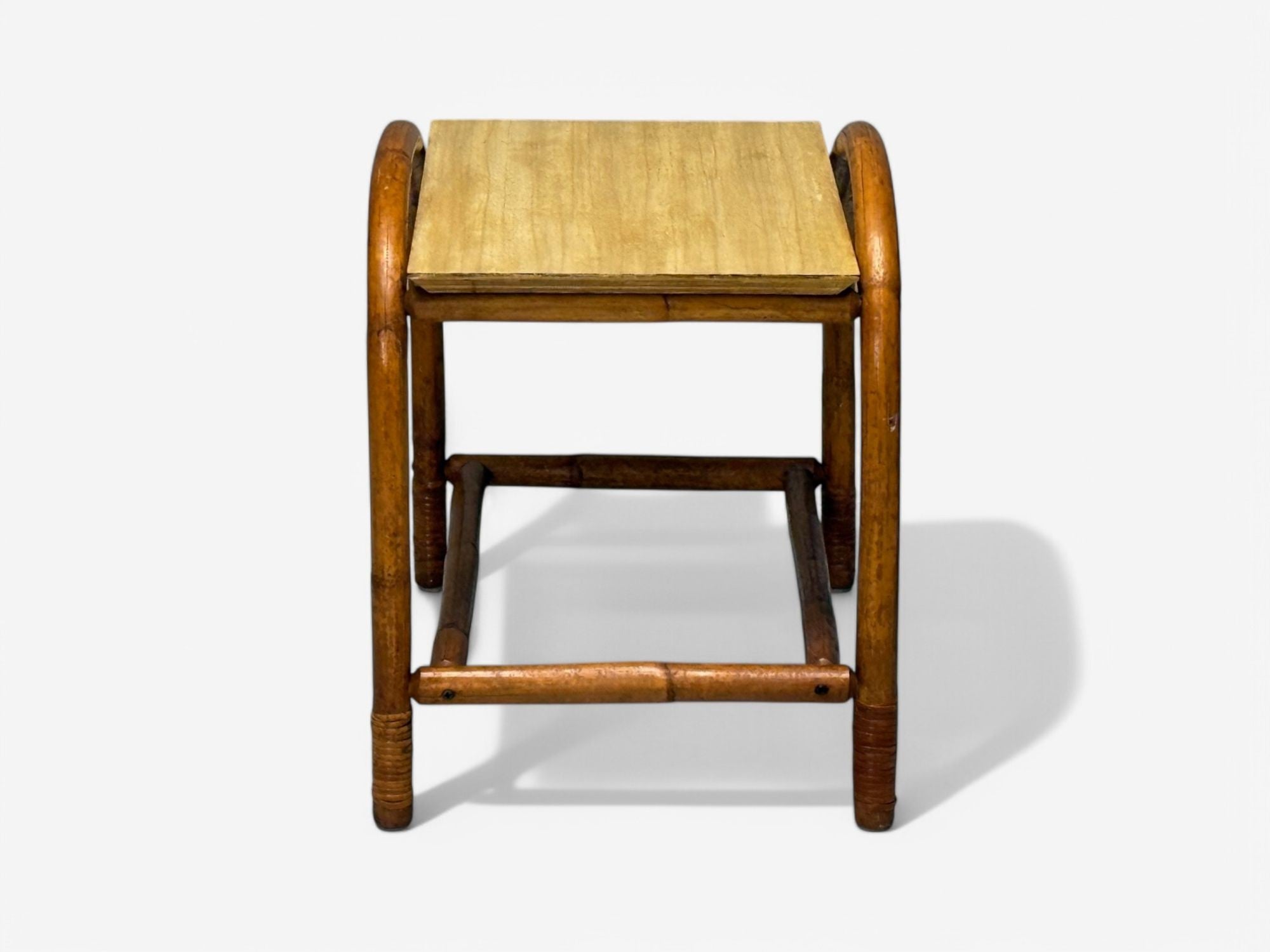 American Mid-Century Modern, Bamboo, Rattan, Cane, End Tables, USA, 1950s