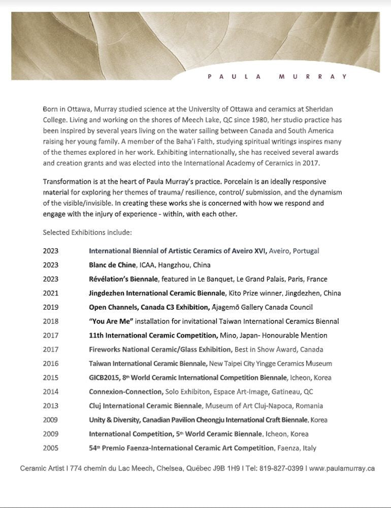 Contemporary Porcelain Wall Art by World Renowned Ceramic Artist, Paula Murray