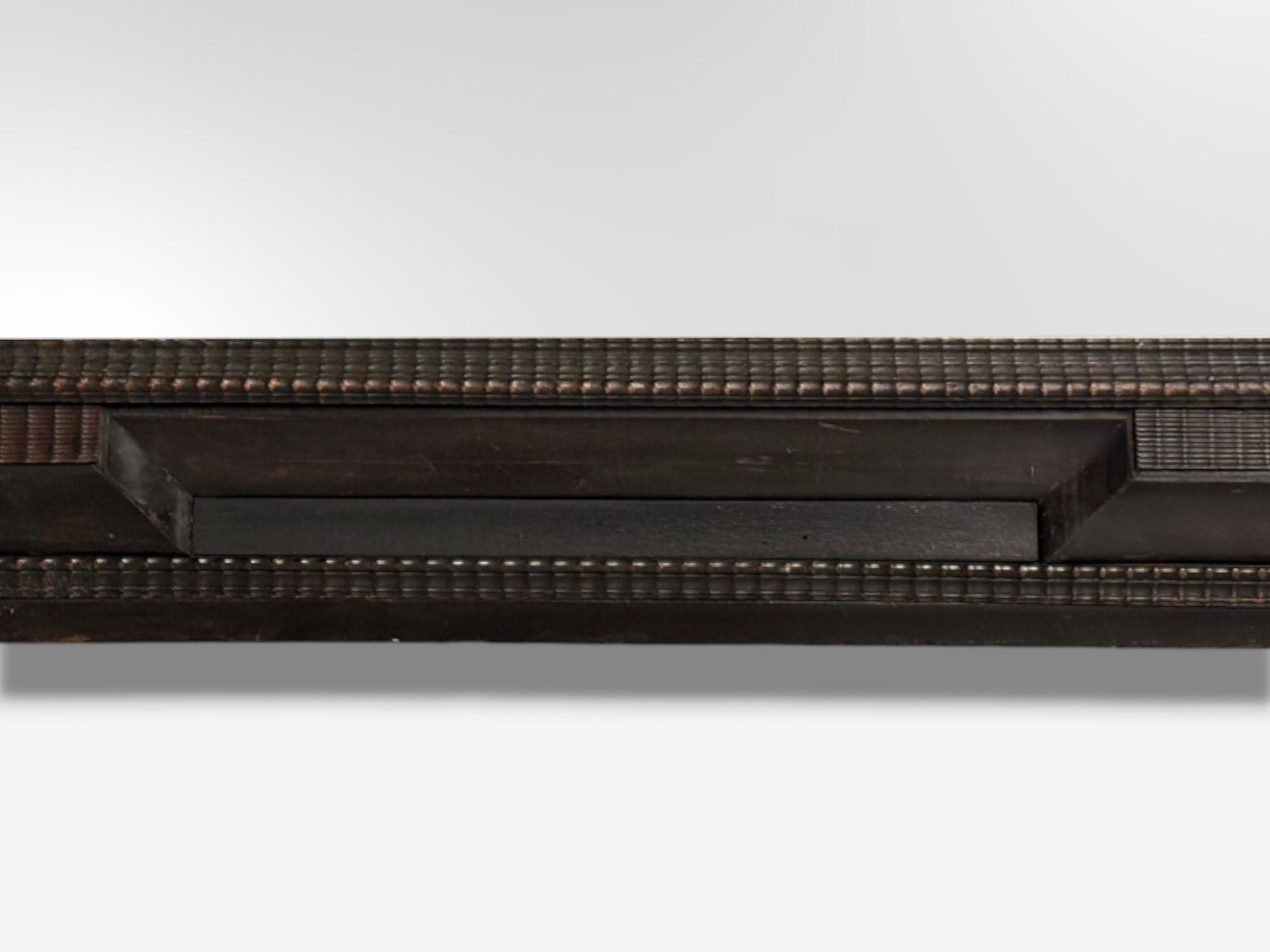 Baroque, Ebonized Wood, Dutch Ripple Frame, Large Wall Mirror, 19th C.