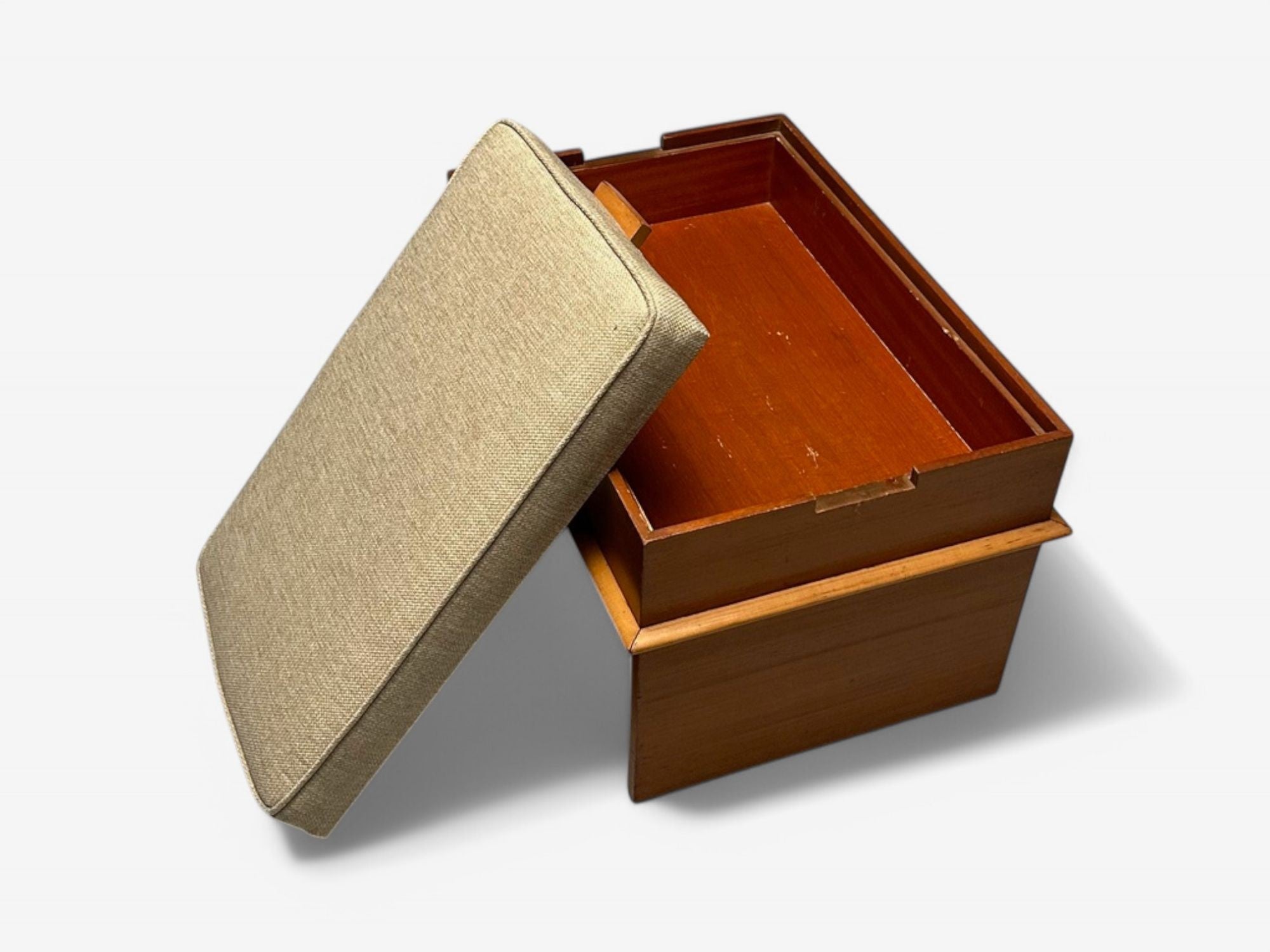 Paul Frankl, John Stuart, Mahogany, Maple, Rare Station Wagon Ottoman, 1950s