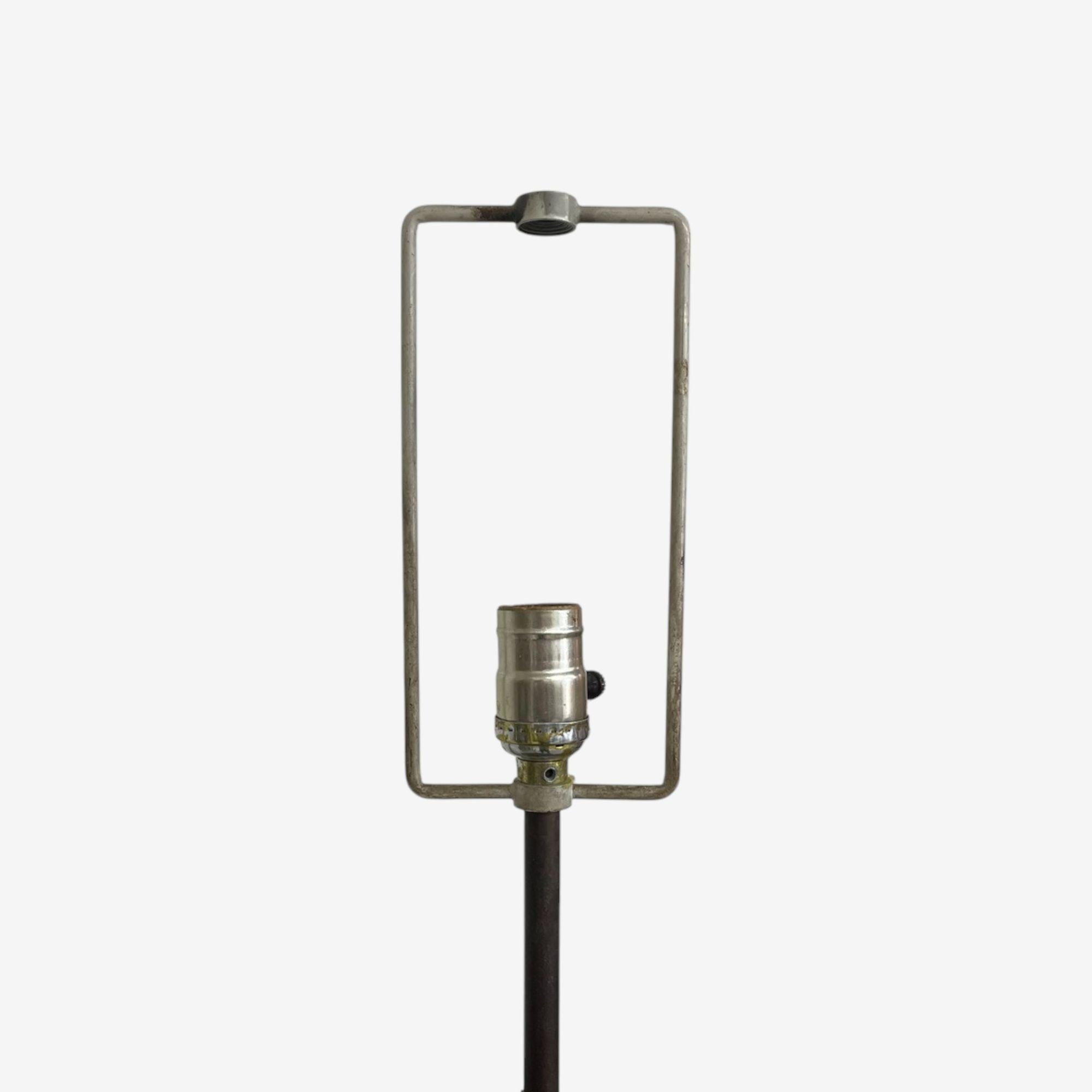 Harry Balmer, Brutalist Mid Century Modern, Blackened Steel, Table Lamp, 1970s